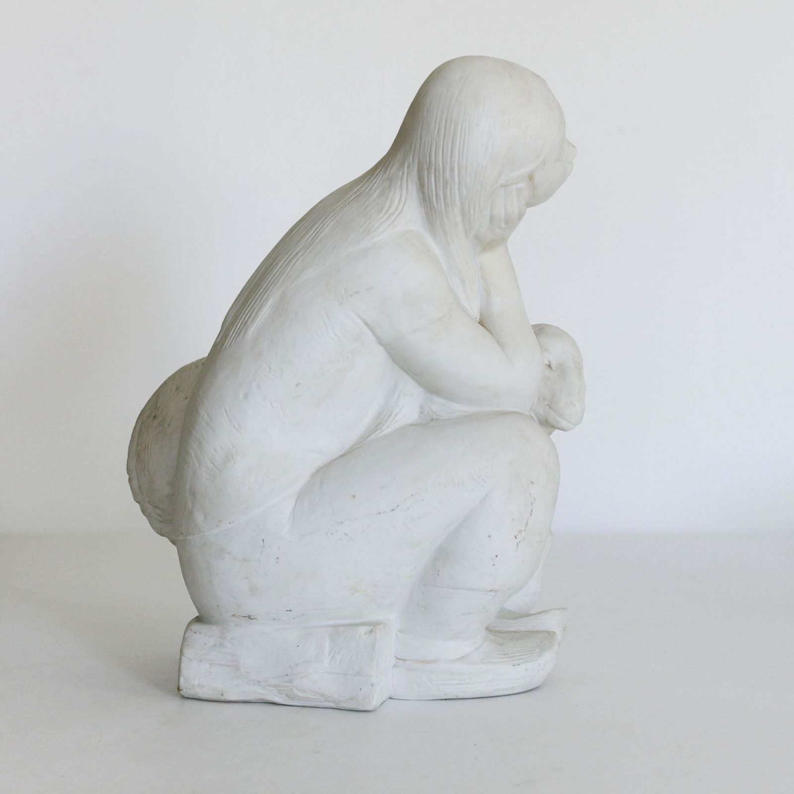 Meisje Met Lam – Parian Sculptuur – Gesigneerd photo Kunst