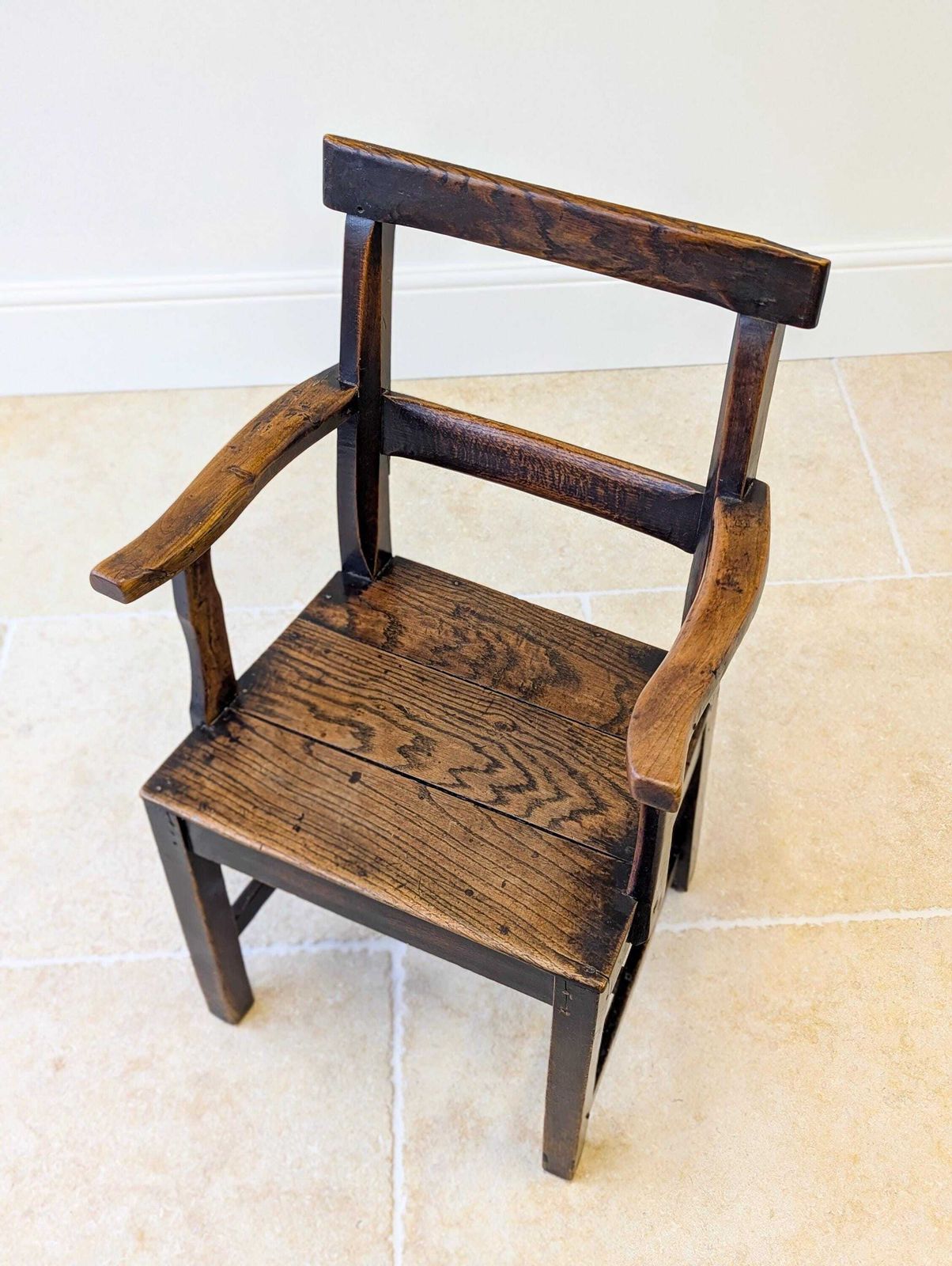 Antique Georgian Oak Vernacular Armchair C.1800 photo 585.0