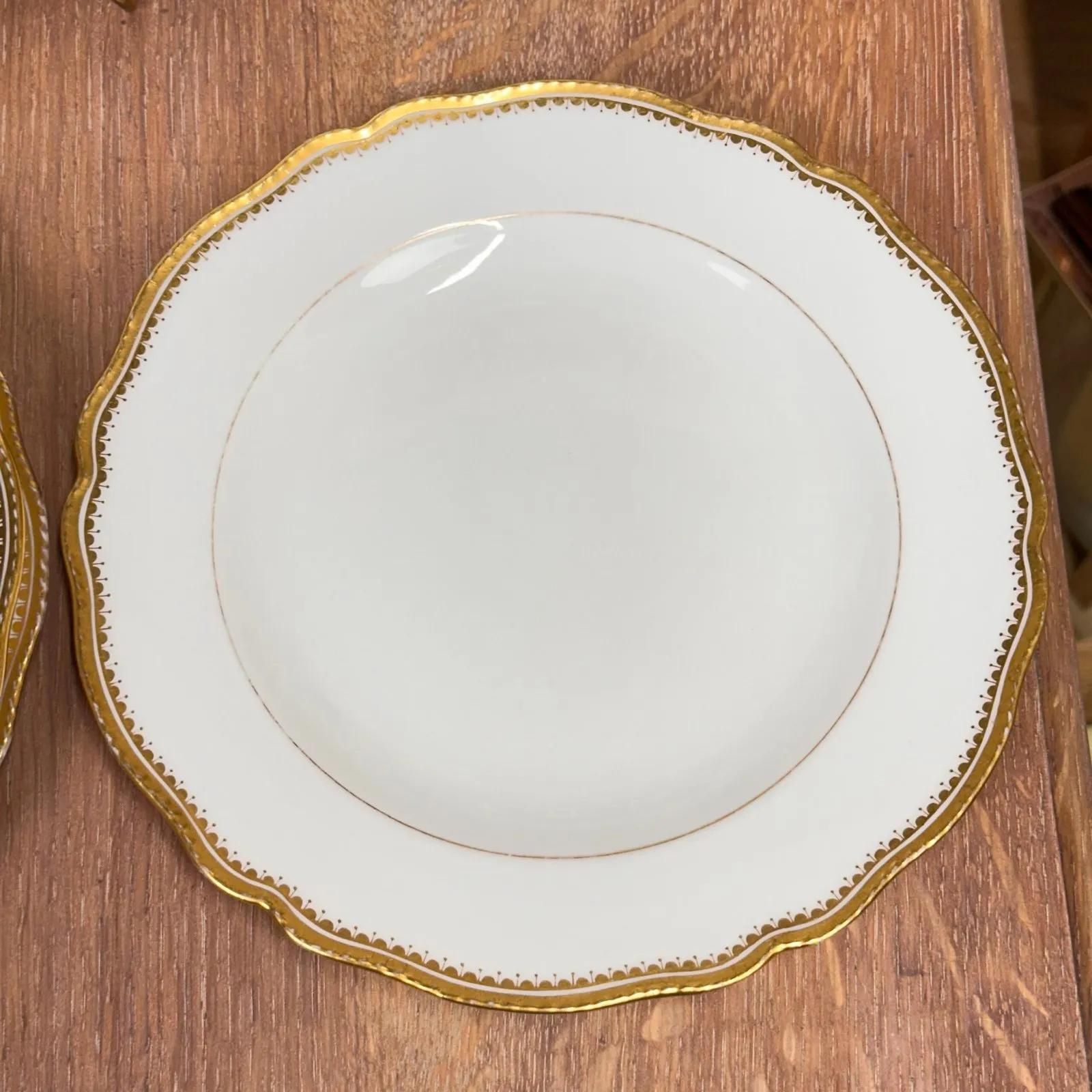 Home Decor Set Of 4 Antique Spode Copeland Plates Gold Gilt Rim Waring & Gillow London photo