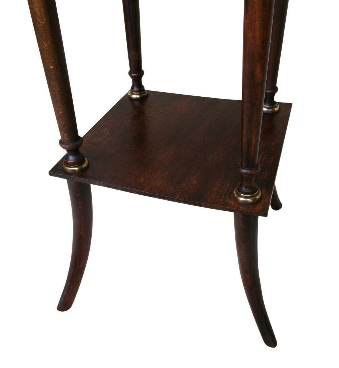 photo furniture Antique French Plant Stand, Marble Top & Brass Decoration, Empire Jardiniere, Torchere, Wine Table