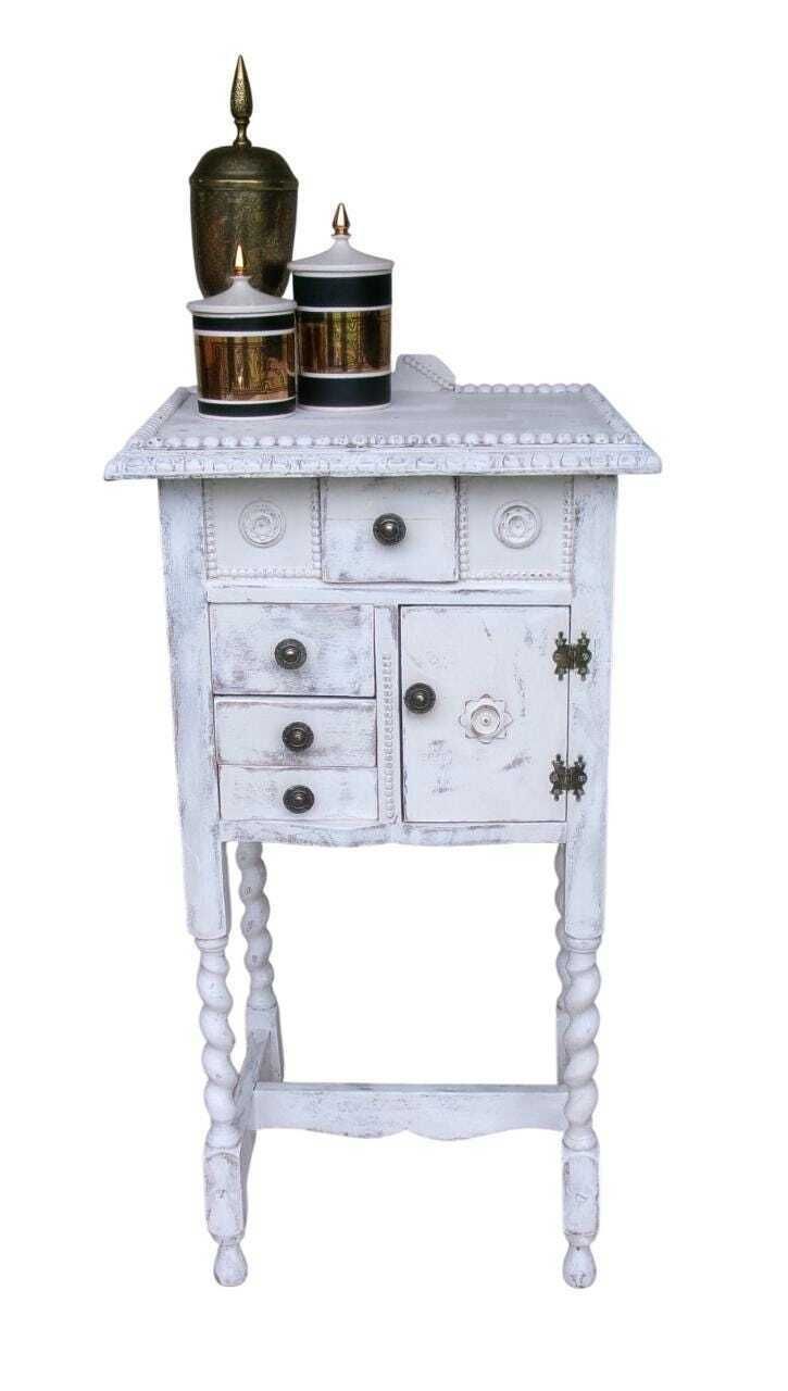 Antique Bijou Apothecary Cabinet, Shabby Chic Small Cupboard, Bedside Table, Oak Furniture