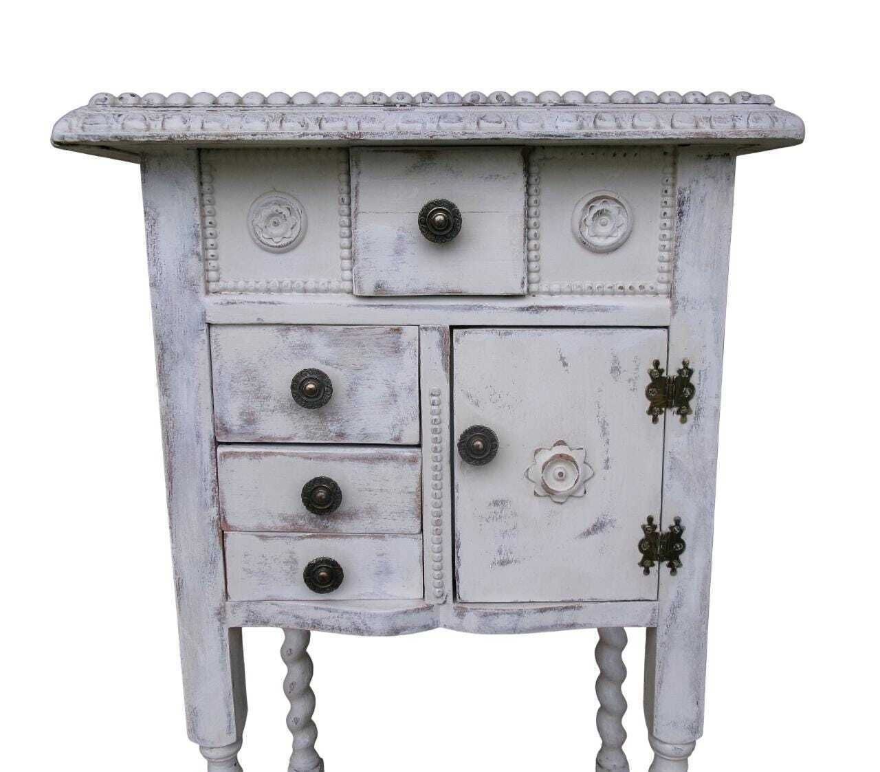 Antique Bijou Apothecary Cabinet, Shabby Chic Small Cupboard, Bedside Table, Oak Furniture photo for sale