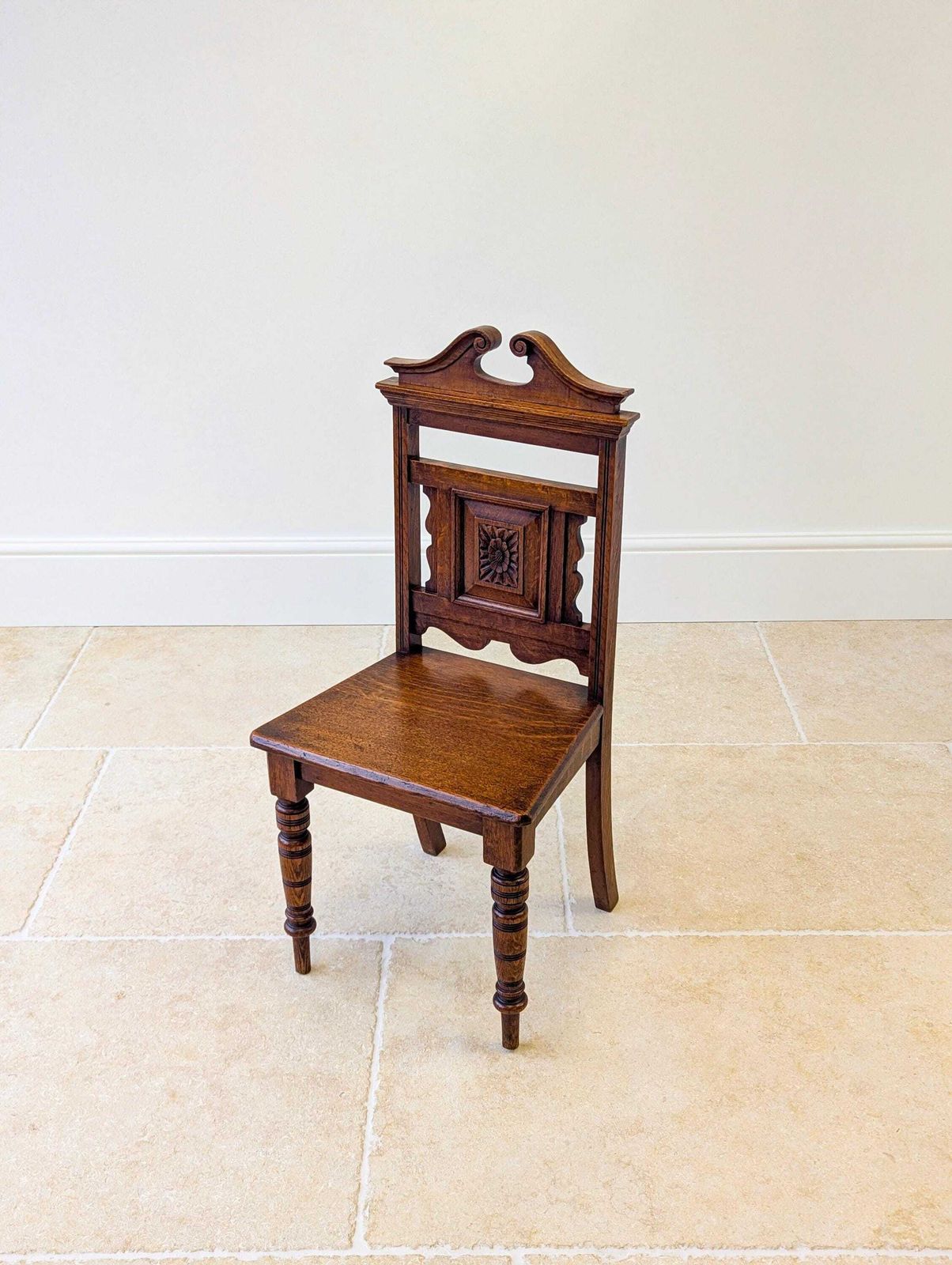 Antique Victorian Oak Hall Chair C.1890 photo vinterior