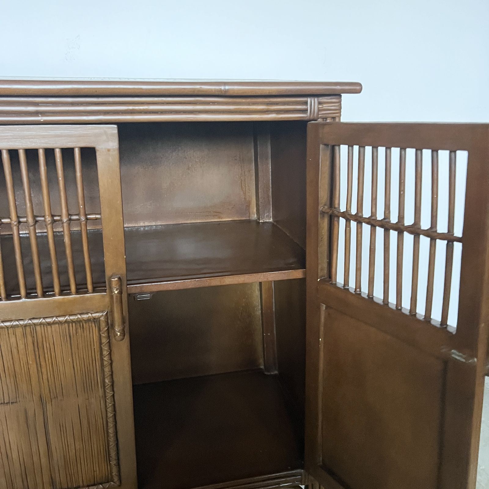 photo furniture Antique Bamboo And Rattan Cabinet