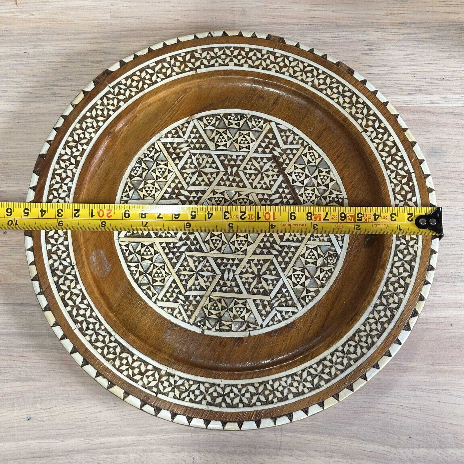 photo buy Egyptian Islamic Mother Of Pearl Inlaid Wooden Decorative Plate Wall Hanging