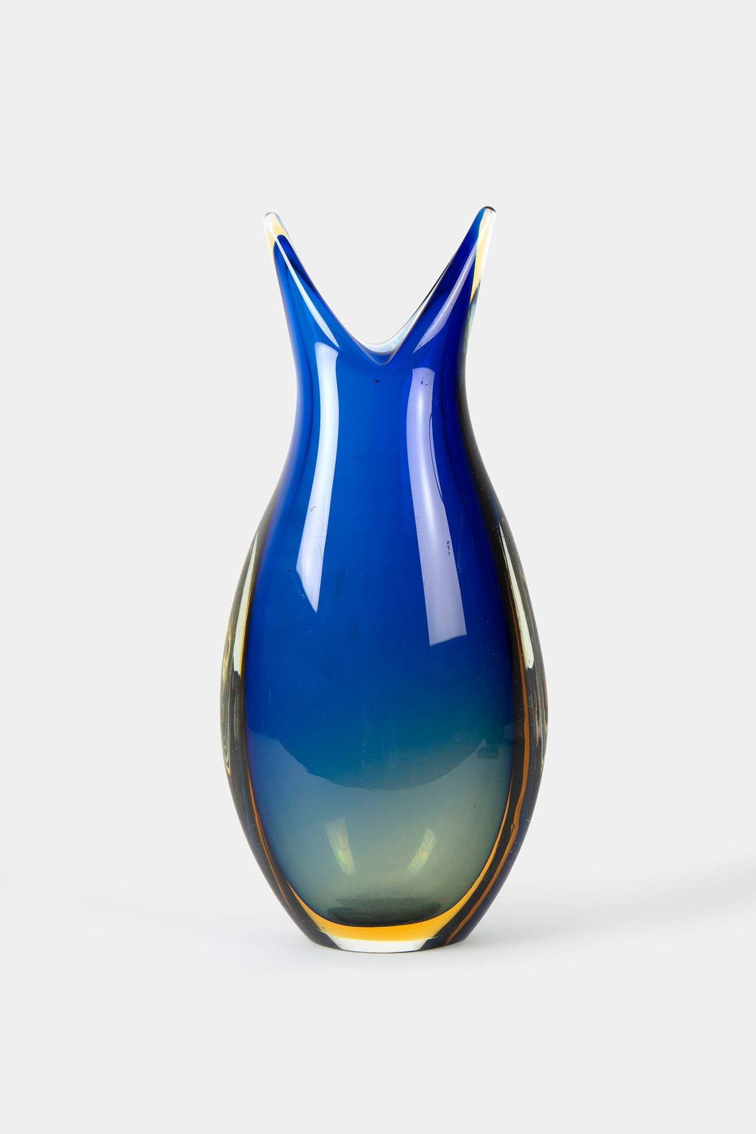 Flavio Poli Glass Vase, Sommerso, 60s photo furniture
