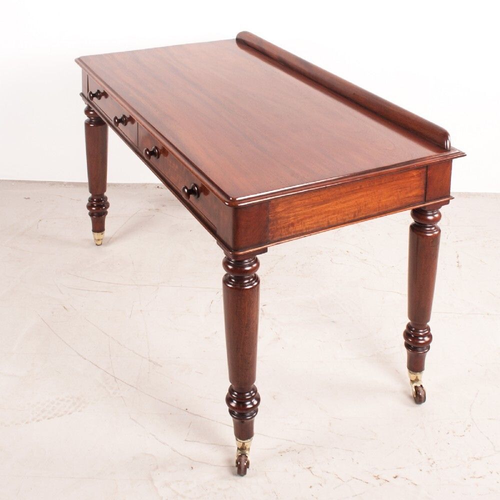 1050.0 Fine Quality 19thc Mahogany Two Drawer Side Table By W Williamson & Sons Of Guildford photo