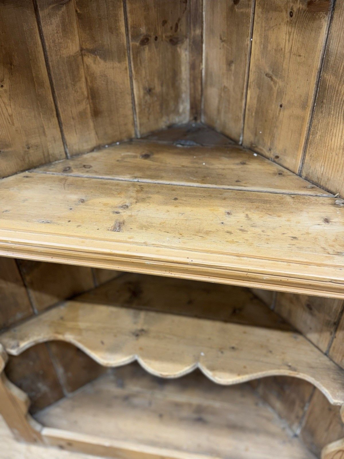 Antique Pine Rustic Corner Cupboard / Open Shelving Unit Storage photo 795.0