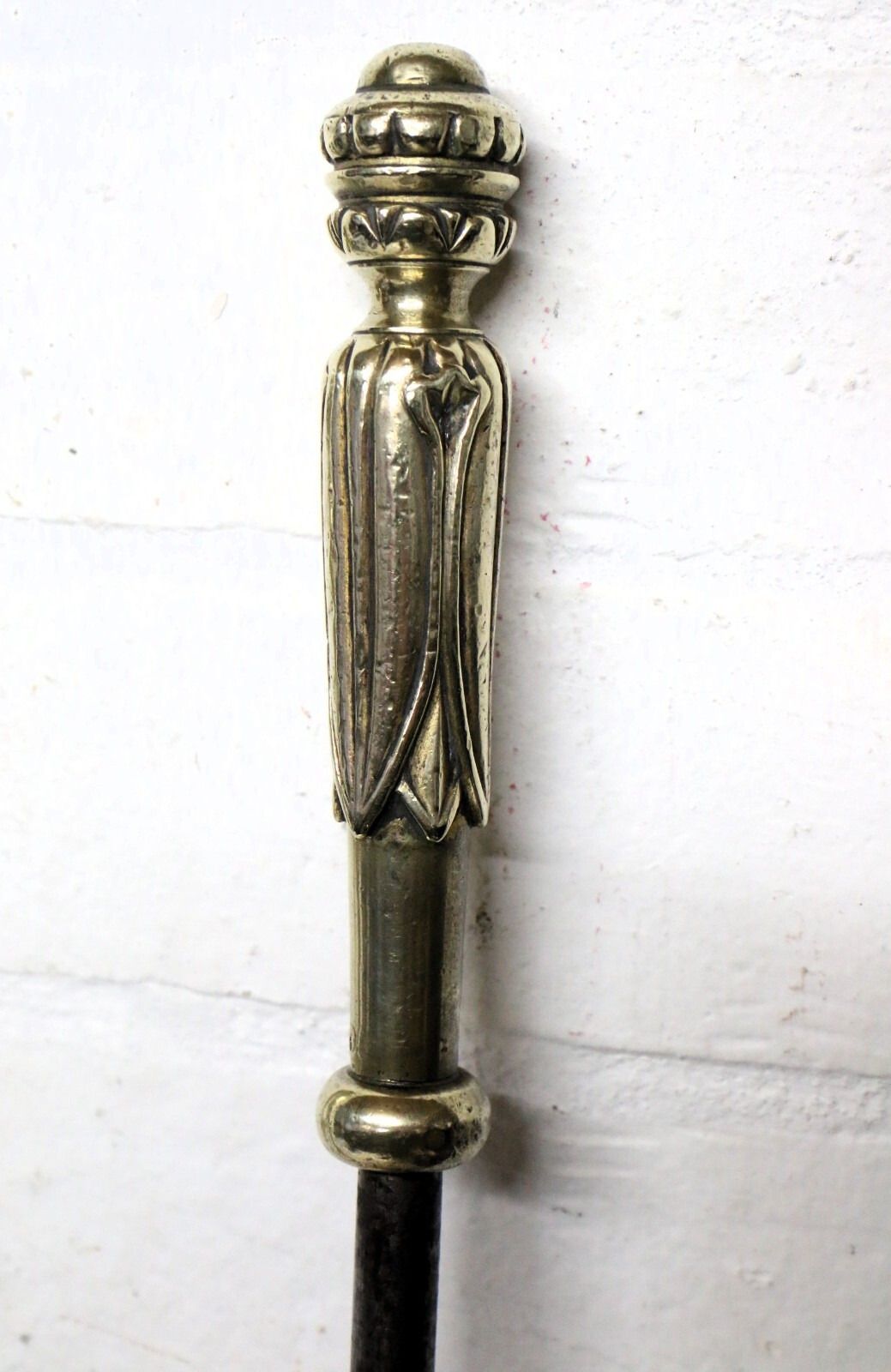 Antique Fire Tools Victorian English Very Long Wrought Iron Brass Poker & Shovel photo furniture