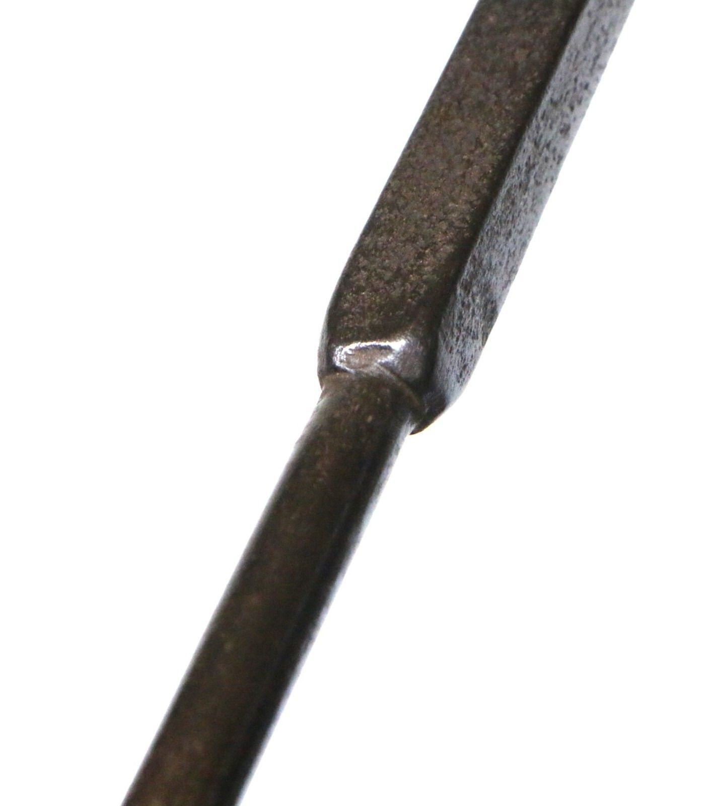 photo for sale Antique Fire Tools Victorian English Very Long Wrought Iron Brass Poker & Shovel