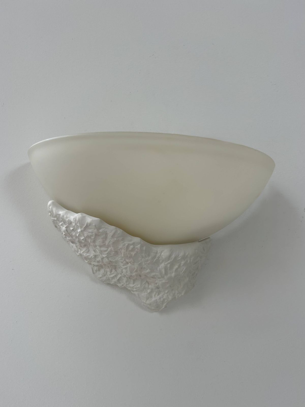 Pair Of Plaster And Frosted Glass Wall Lights, France, 1970. photo Lighting