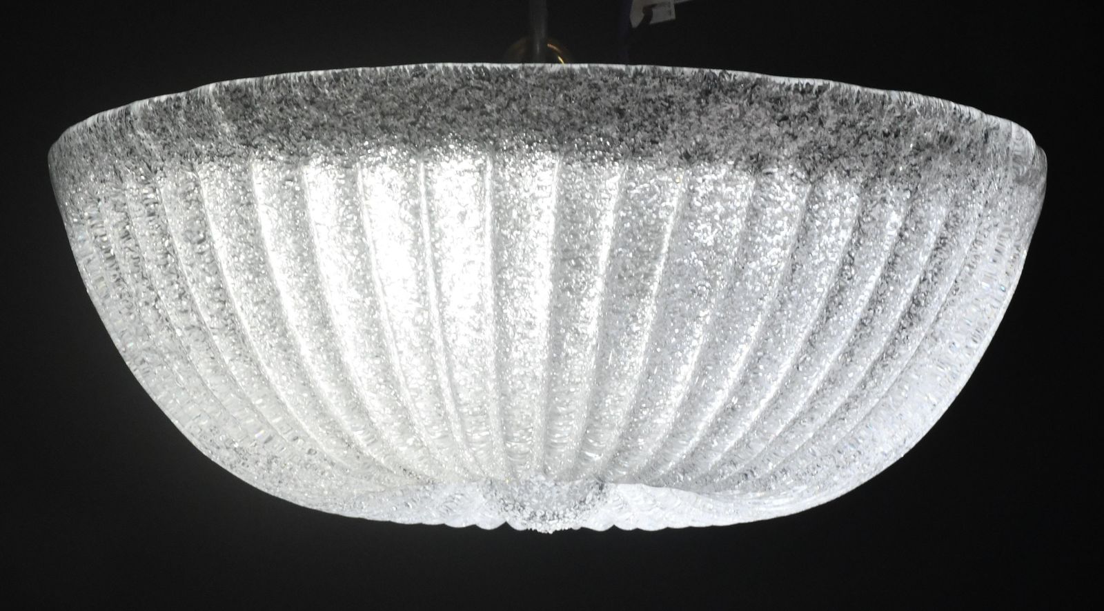 Italian Midcentury Murano Glass Flush Mount Light Barovier Style, 1970s photo 891.0