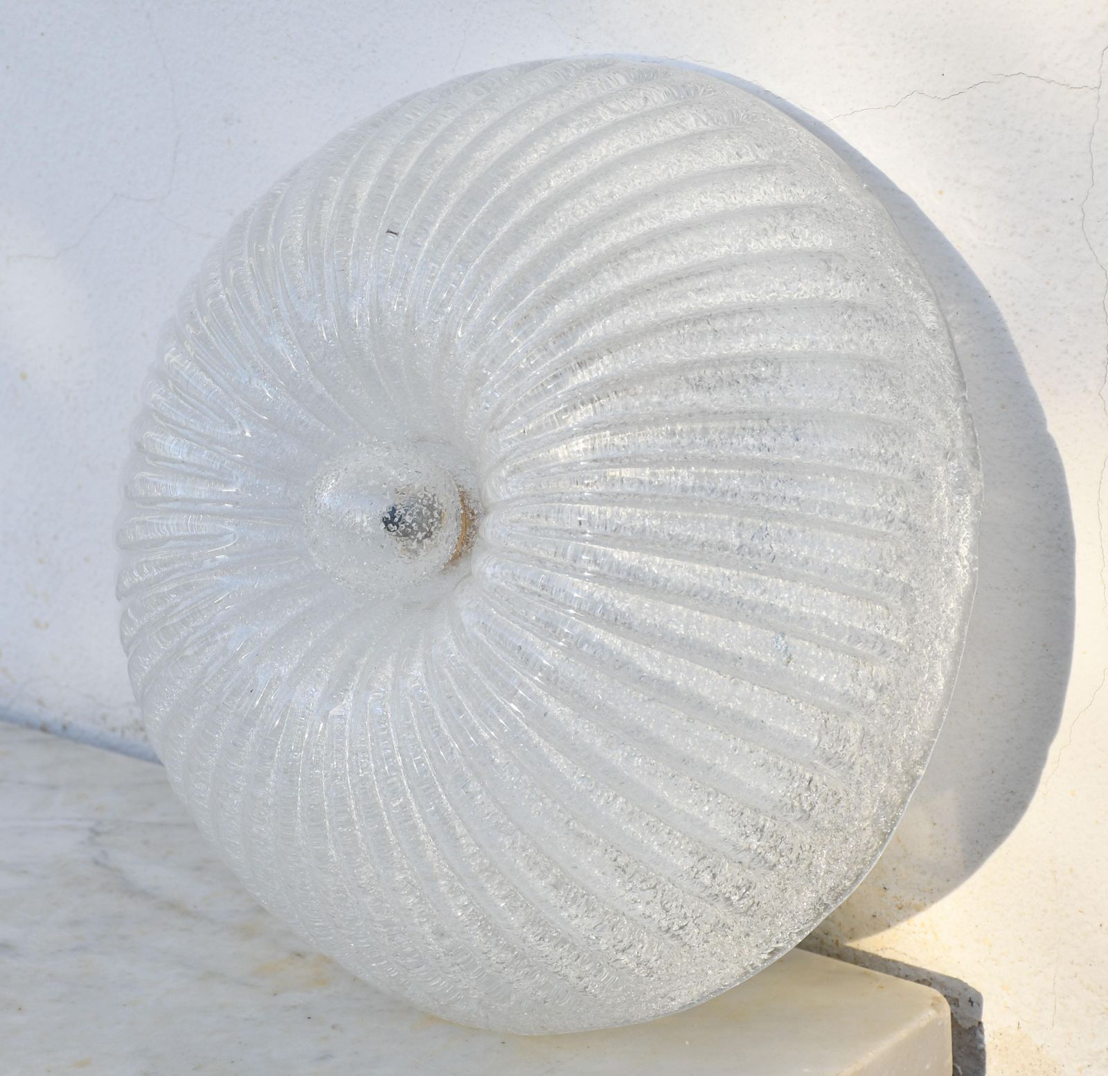 photo furniture Italian Midcentury Murano Glass Flush Mount Light Barovier Style, 1970s