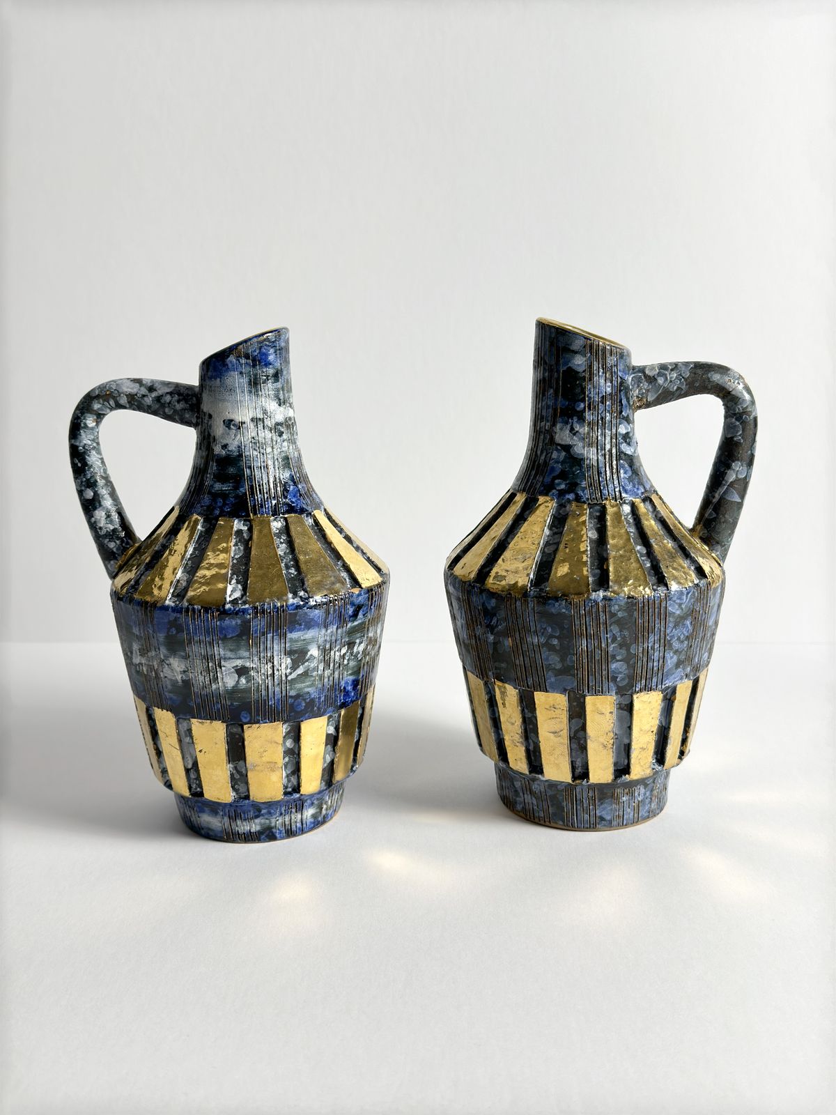 Pair Of 1960s Italian Ceramic Pitcher Vases By Fratelli Fanciullacci photo vinterior