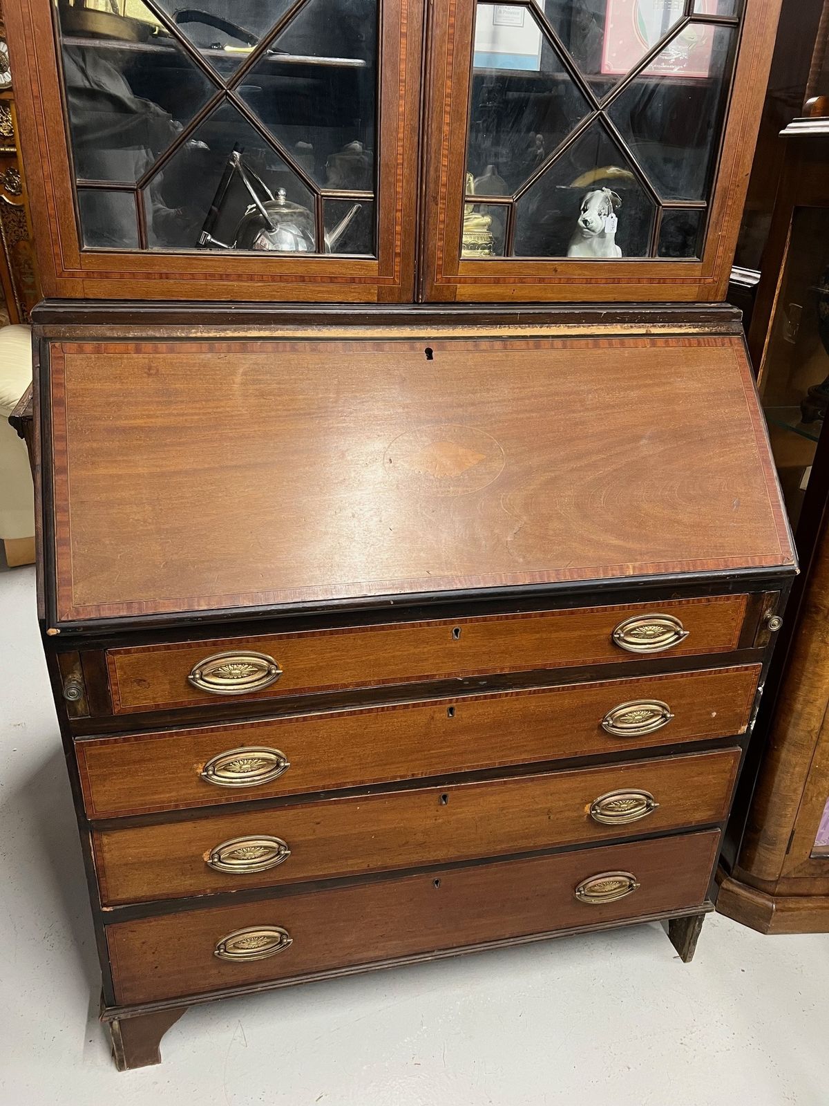 Antique Mahogany Bureau Bookcase photo furniture