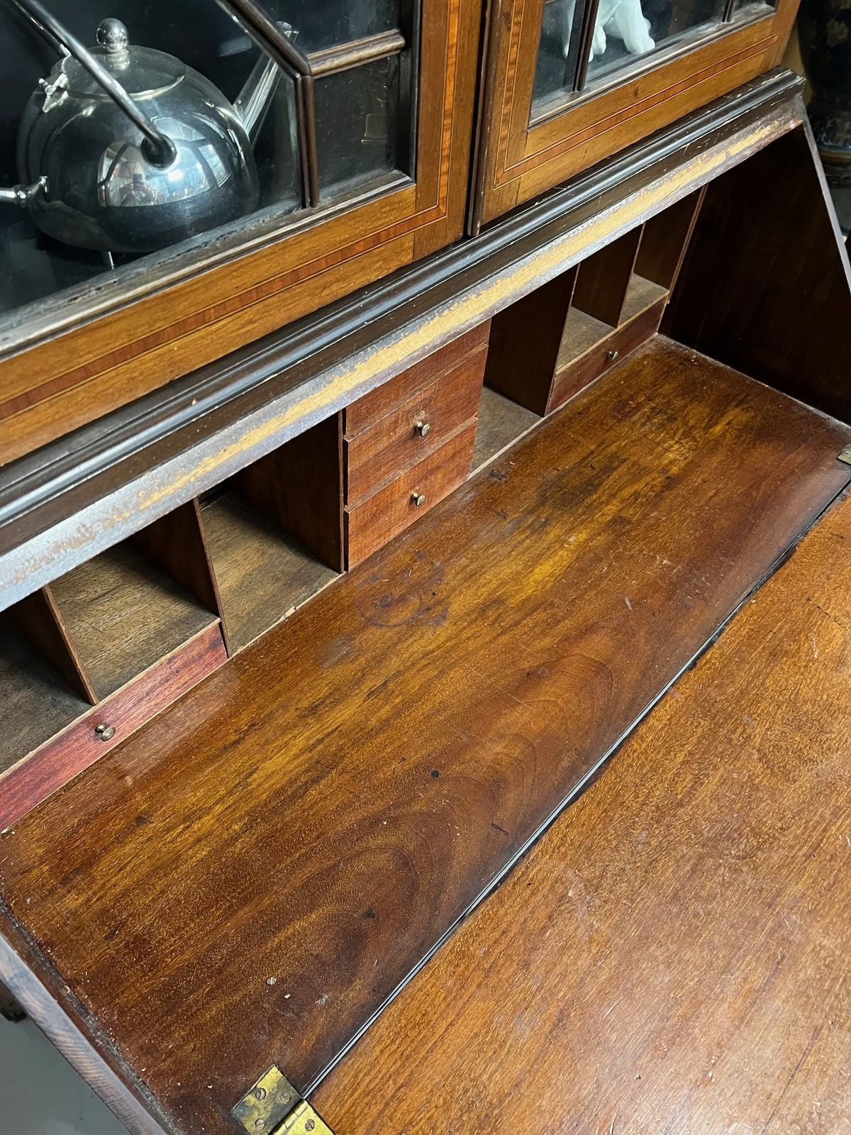 Antique Mahogany Bureau Bookcase photo vinterior