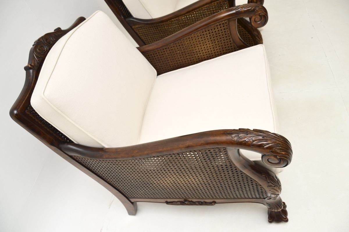 Pair Of Antique Swedish Satin Birch Bergère Armchairs photo vinterior
