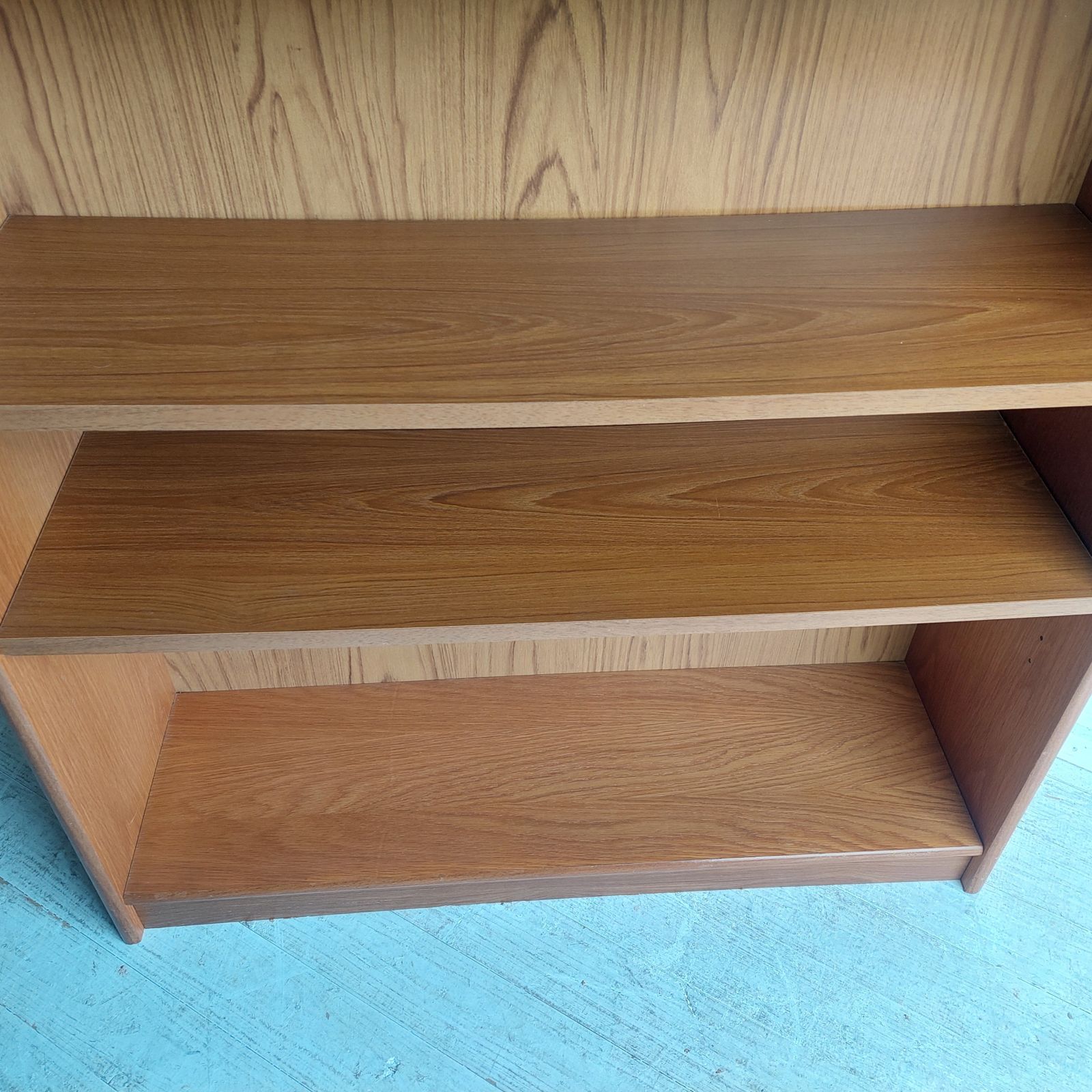 photo vinterior Mid Century Teak Bookcase Danish Gplan Style  70s Open Adjustable Shelving Unit