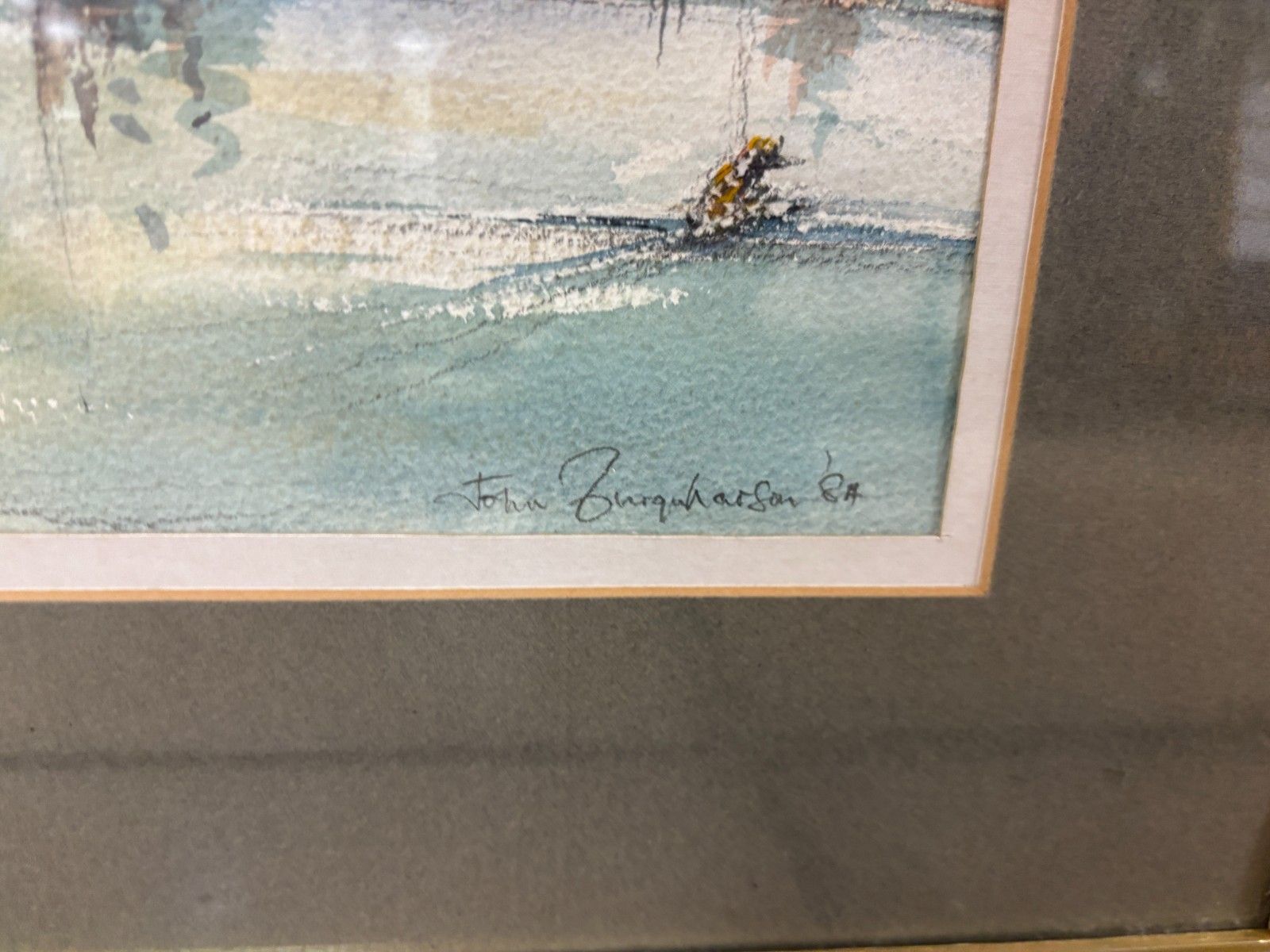 Original Watercolour Painting Of Bedford River By John Farquharson 1984 photo buy