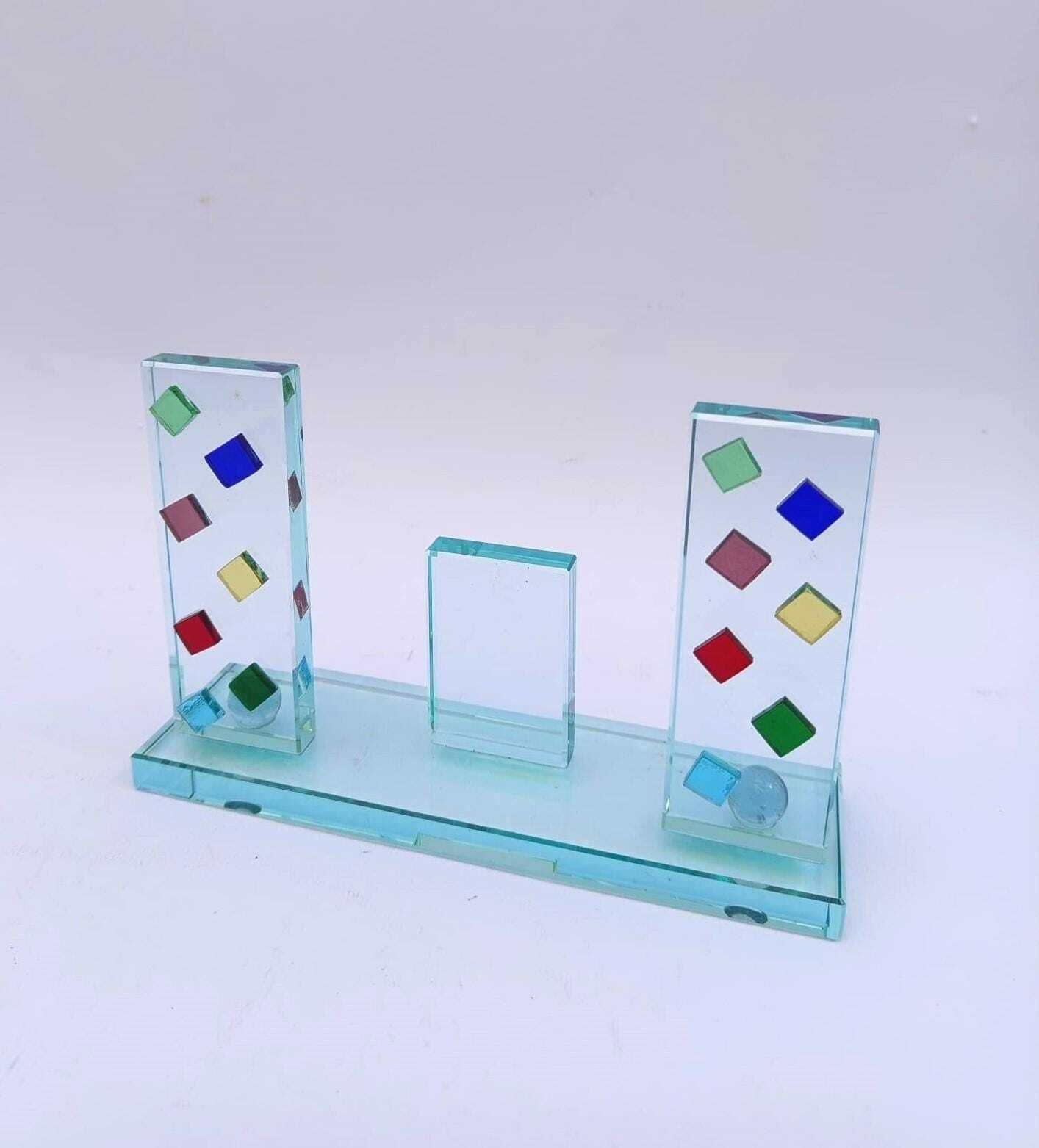 Ovodomo Thick Crystal Glass Photo Frame, Made In Italy Design photo Home Decor