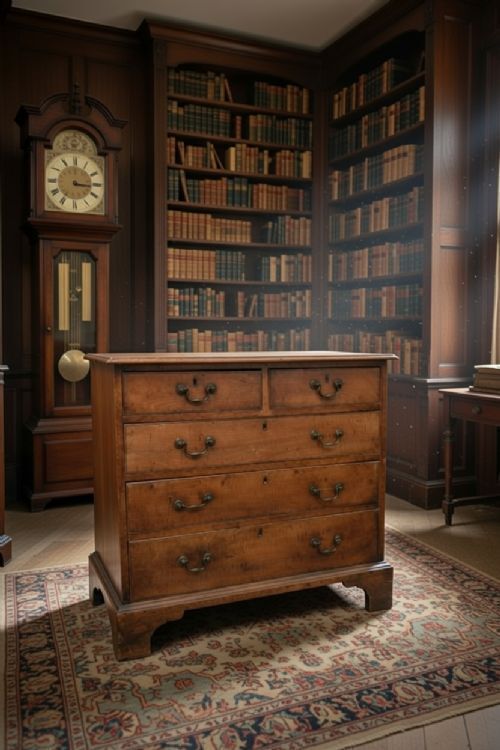 A George II Fruitwood / Walnut Small Chest Of Drawers. photo for sale