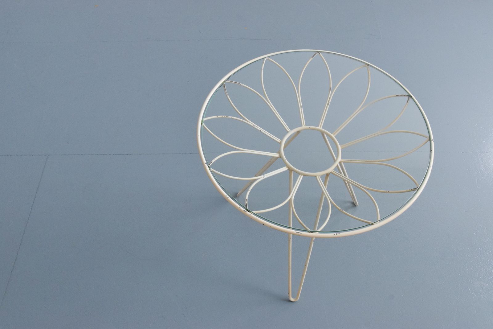 Vintage 1950s French Daisy Design Side / Coffee Table photo vinterior