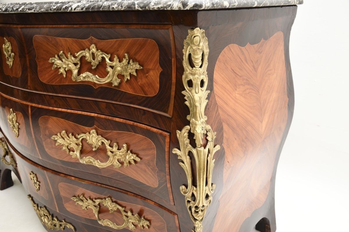 Antique French Louis XV Marble Top Commode By Jacques Bircklé photo 16250.0