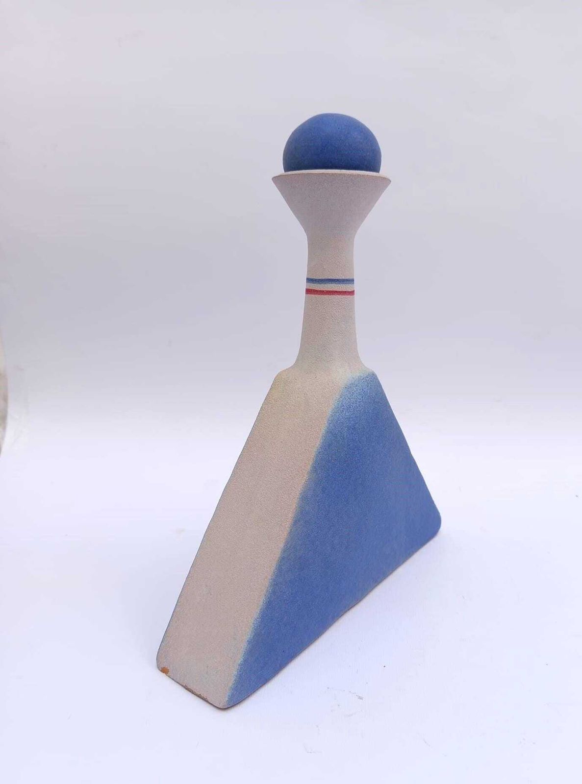 Rare Ceramic Bottle Vase Gli Etruschi Designed By Ivo De Santis, Mid Century Modern photo for sale