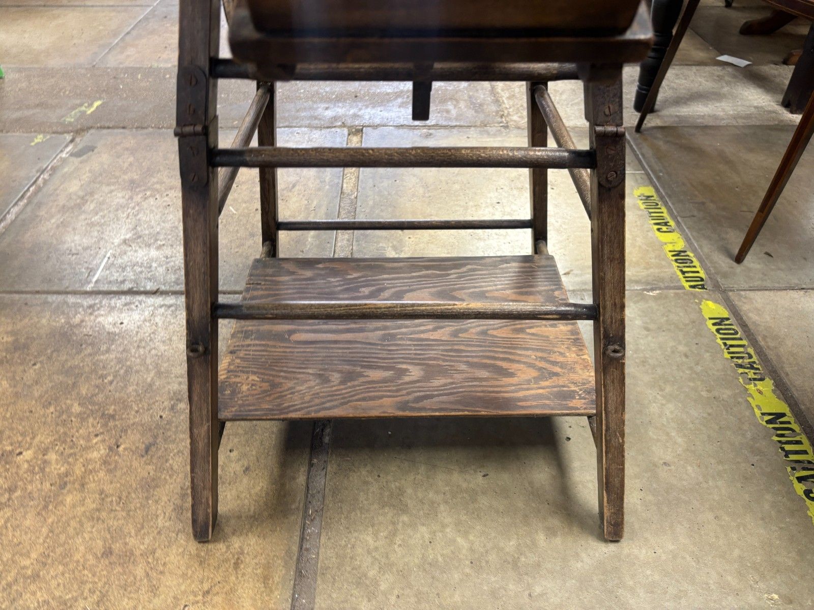 Vintage Wooden Child's Metamorphic High Chair photo vinterior