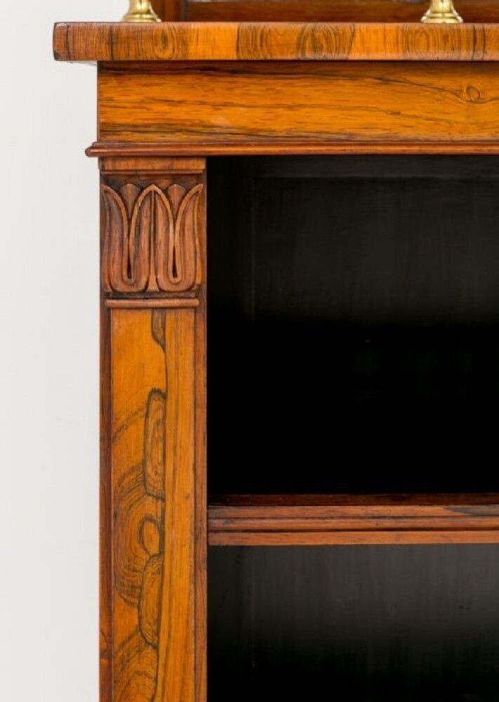 William IV Bookcase In Rosewood Open Front 19th Century Antique photo for sale