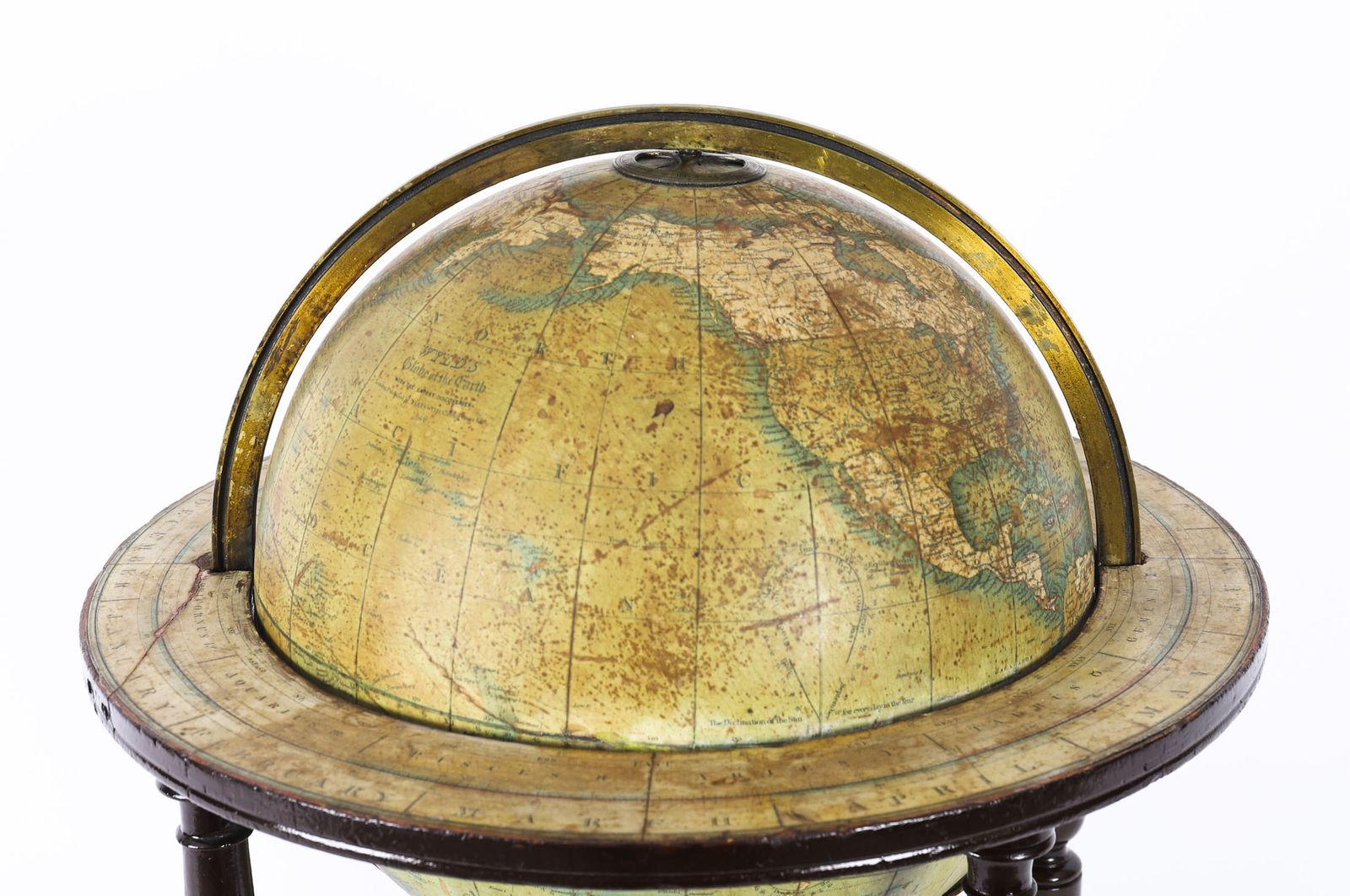 Victorian Terrestrial Library Table Globe By Wyld's Dated 1849  19th C photo furniture