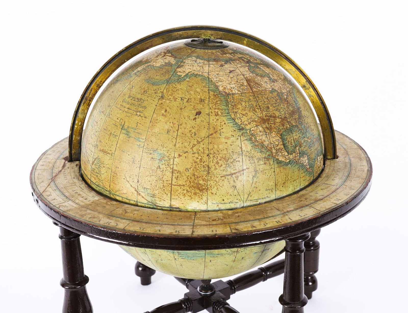 photo for sale Victorian Terrestrial Library Table Globe By Wyld's Dated 1849  19th C