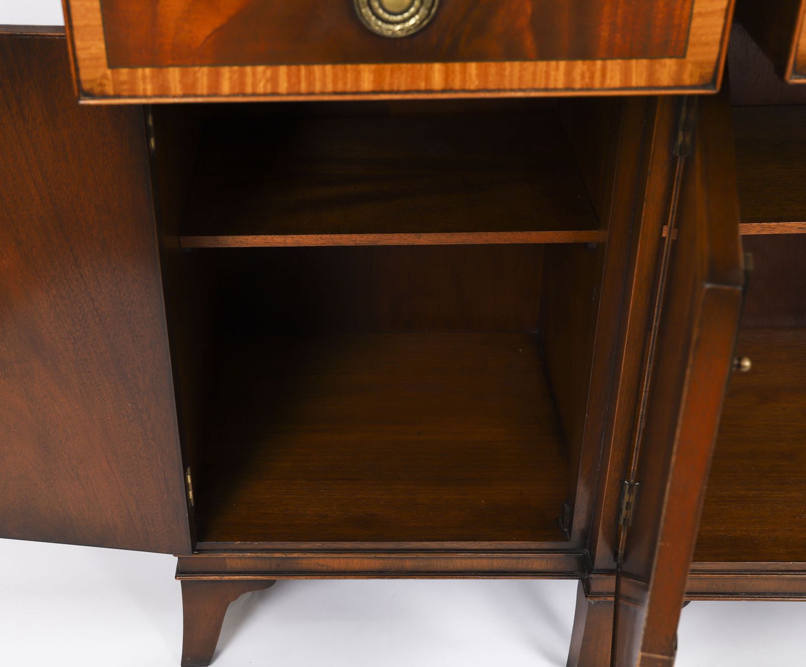 Vintage Pair Flame Mahogany Sideboards Retailed By Harrods Late 20th C photo vintage