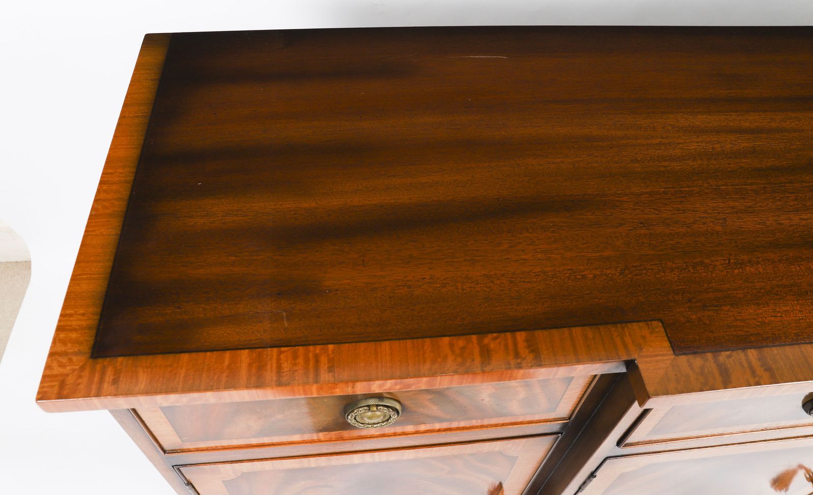 4200.0 Vintage Pair Flame Mahogany Sideboards Retailed By Harrods Late 20th C photo