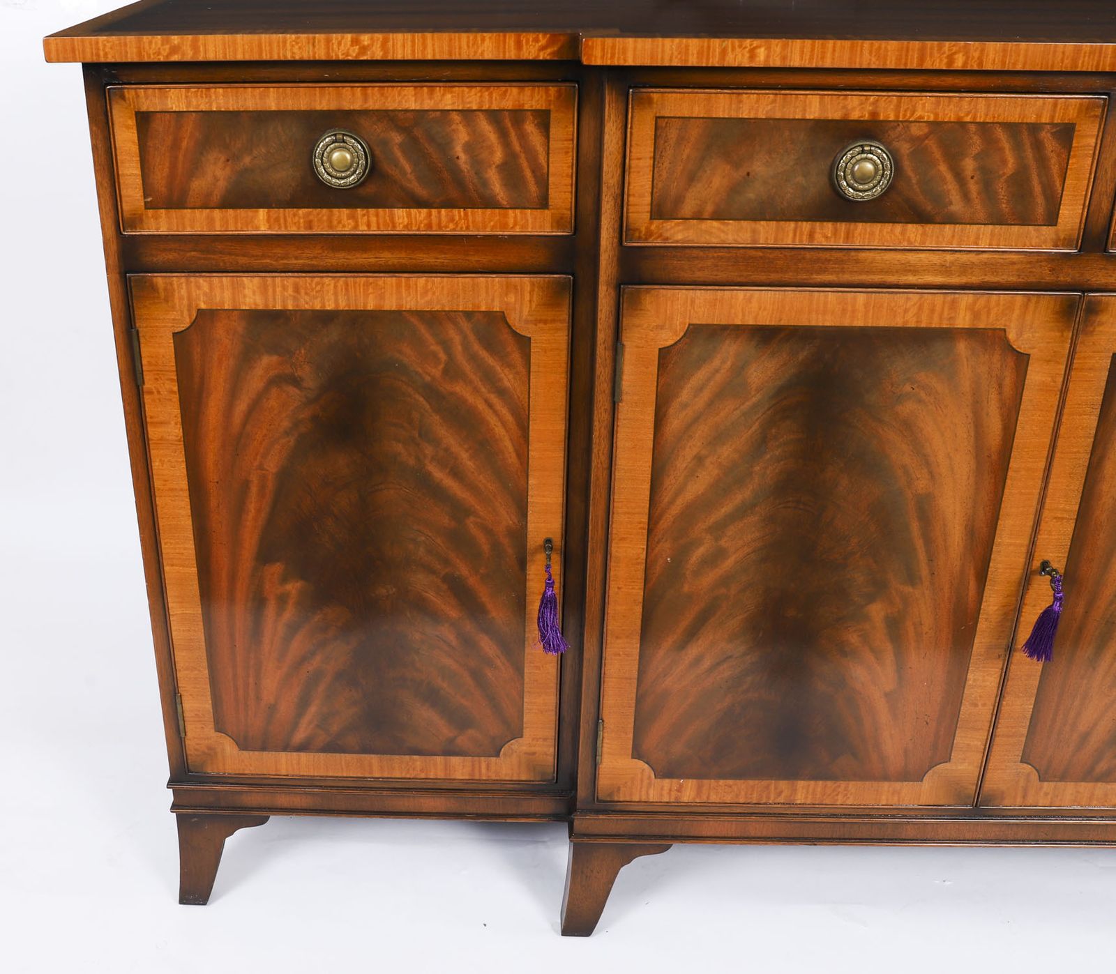 photo buy Vintage Pair Flame Mahogany Sideboards Retailed By Harrods Late 20th C