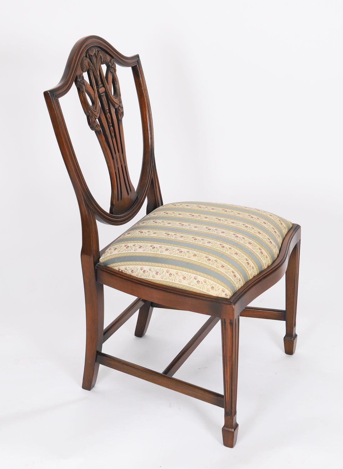 Furniture Vintage Set 12 English Harrods Shield Back Dining Chairs Mid 20th Century photo