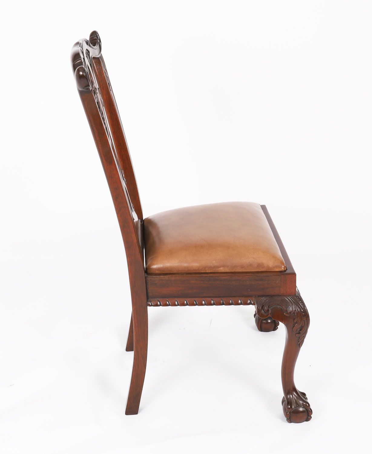 5250.0 Antique Set Of 12 Mahogany Chippendale Dining Chairs Circa 1900 photo
