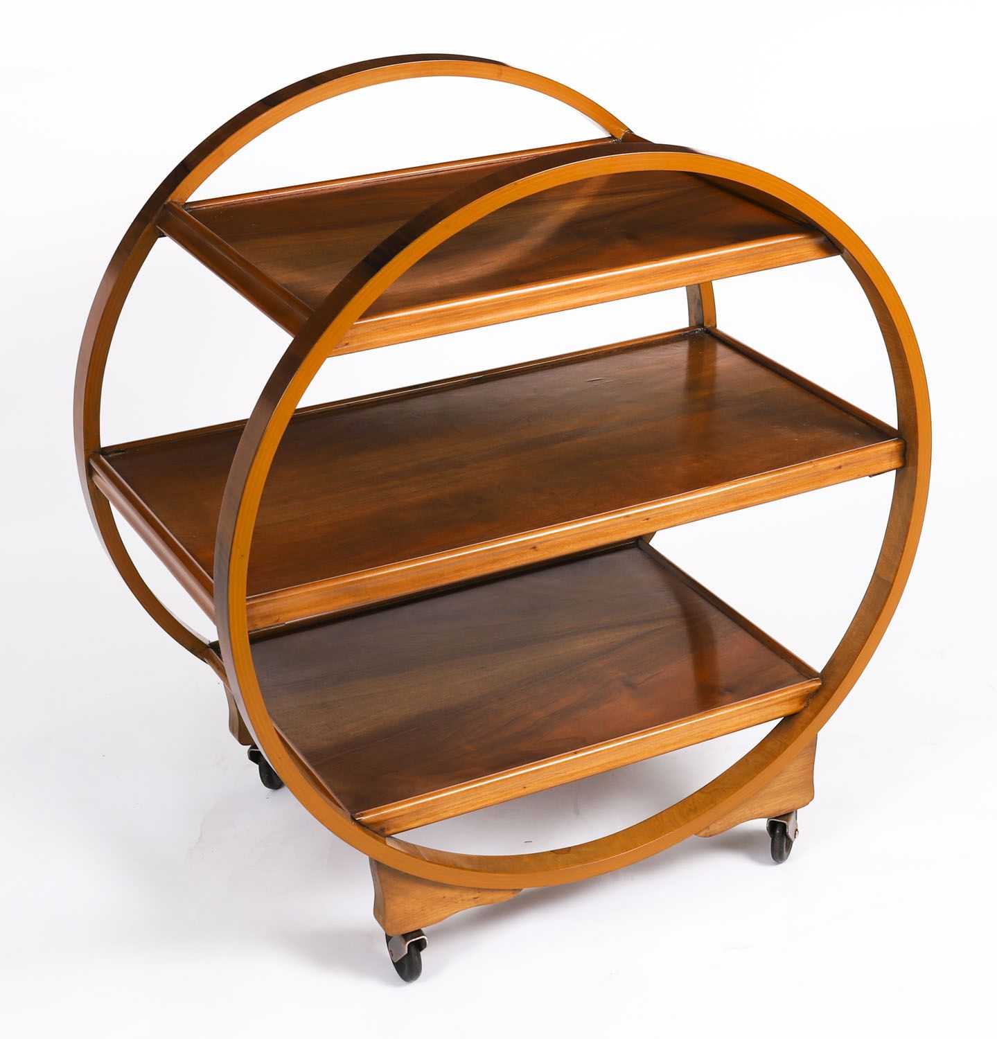 Furniture Art Deco  Figured Walnut Serving Trolley C.1920 20th C photo