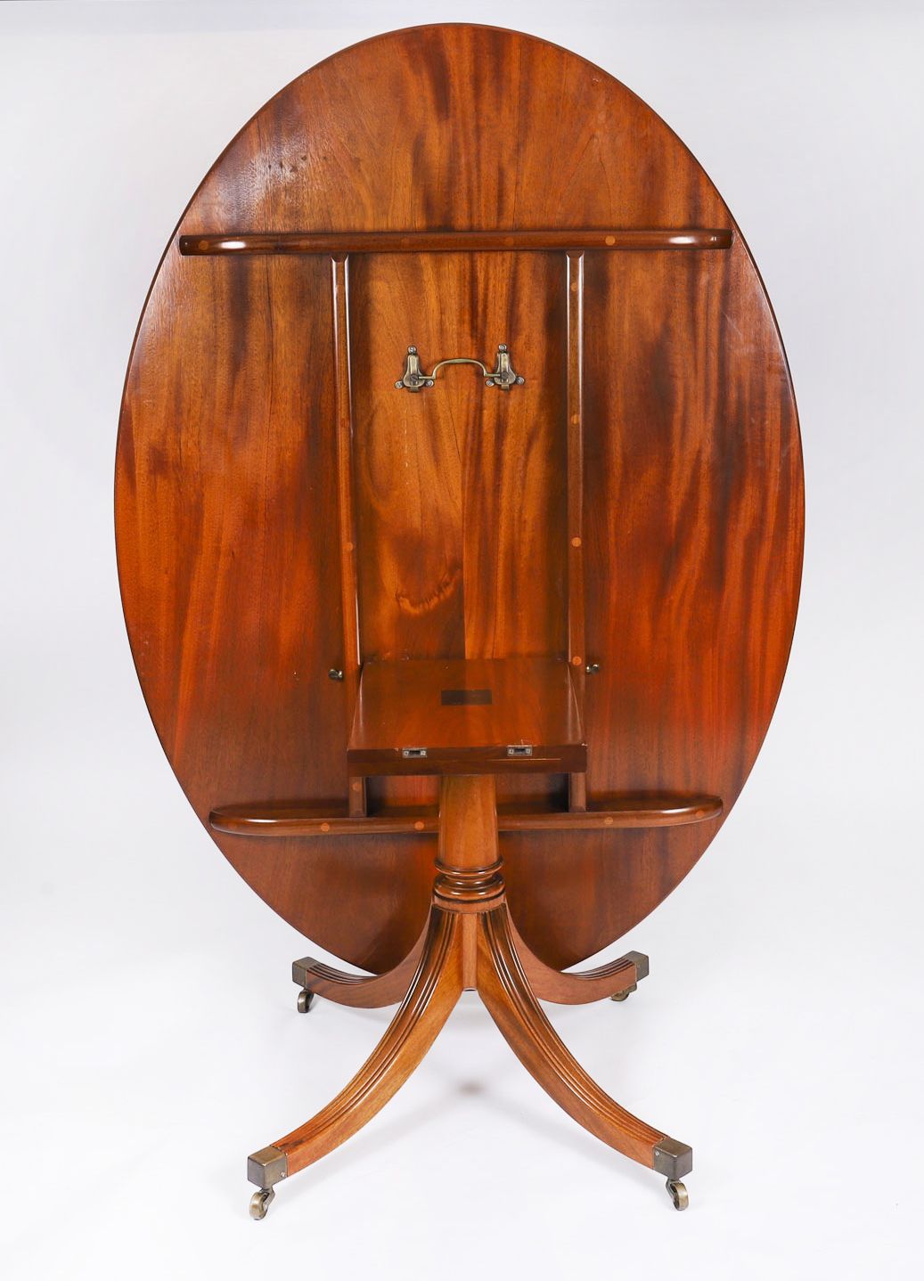 photo buy Vintage Oval Mahogany Tilt Top  Dining Table By William Tillman 20th Century