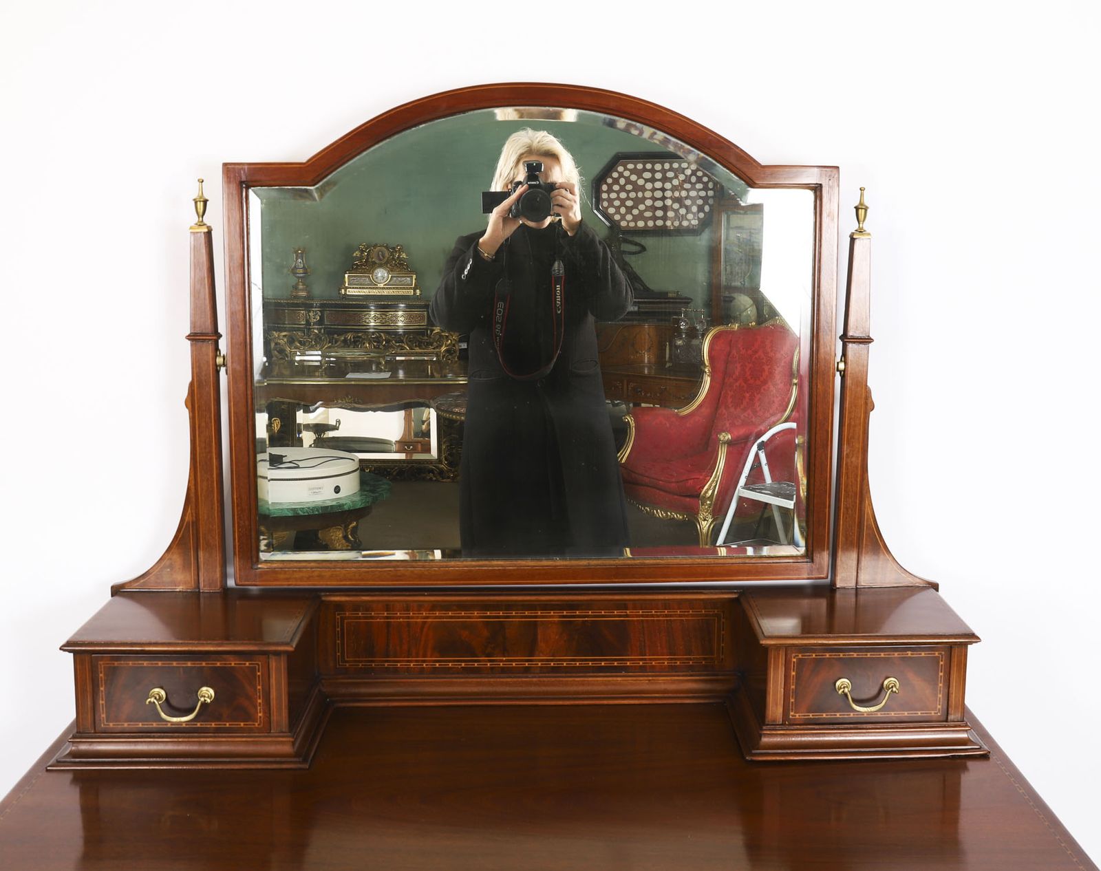 1750.0 Edwardian Mahogany Dressing Table Circa 1900 photo