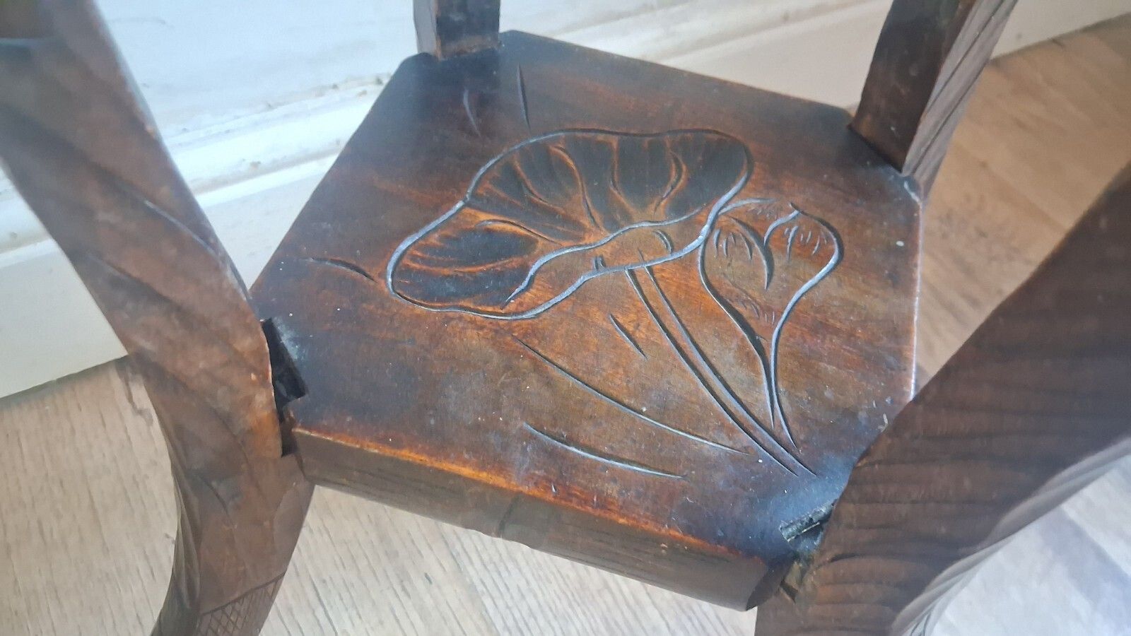 Antique Liberty & Co (Stamped) Japanese Fruit Wood Carved Side/Hall/Lamp  Table photo for sale