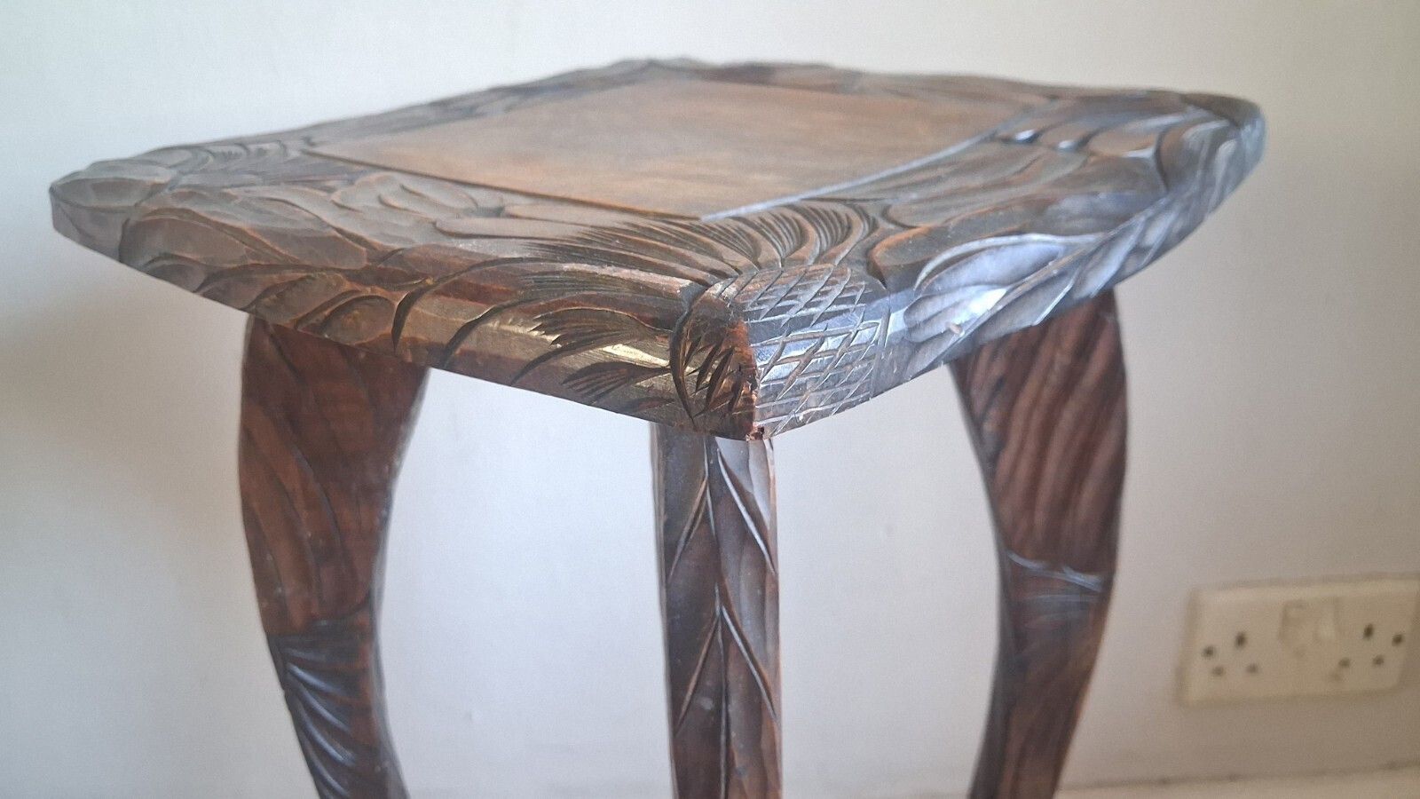 photo buy Antique Liberty & Co (Stamped) Japanese Fruit Wood Carved Side/Hall/Lamp  Table