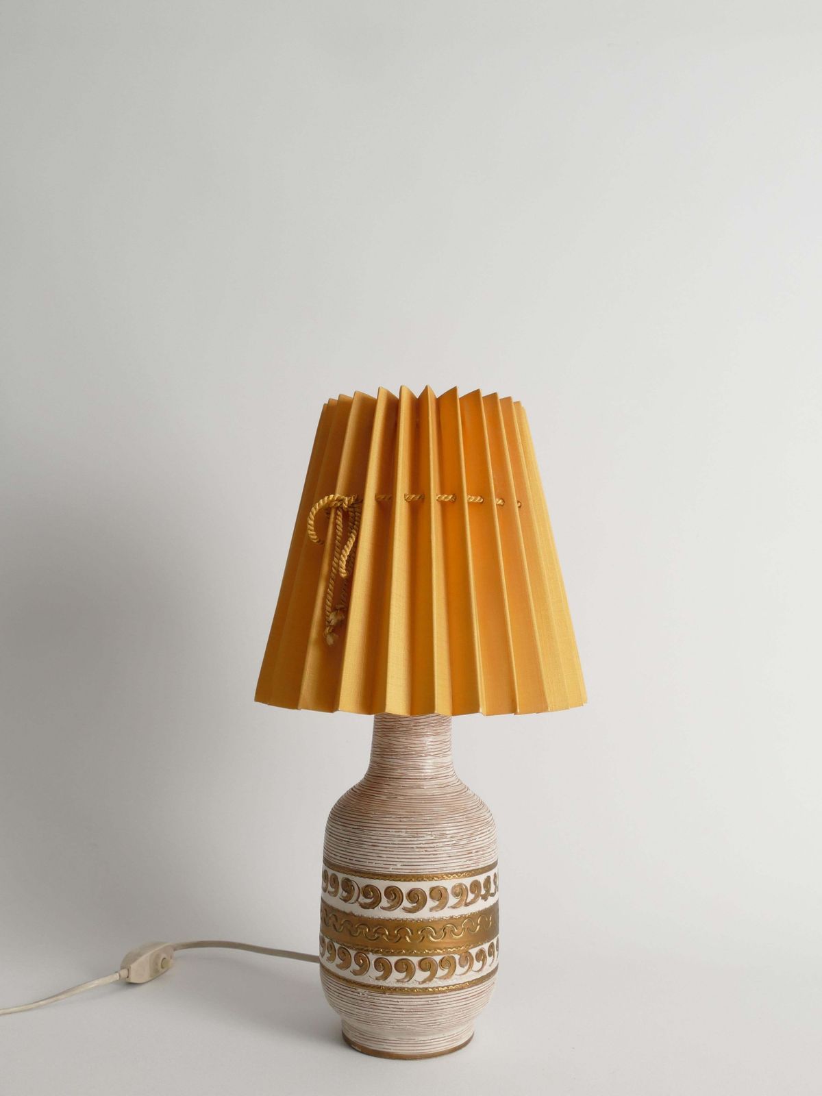 White And Gold Ceramic Table Lamp By Fratelli Fanciulacci, Italy 1970's photo furniture