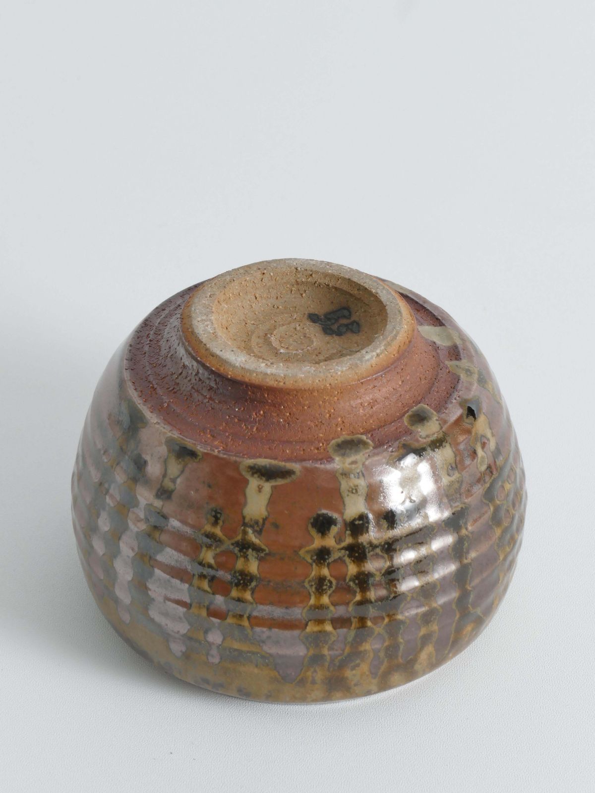 Midcentury Modern Stoneware Bowl Dripping Motif In The Style Of Margaret Rey photo 262.0