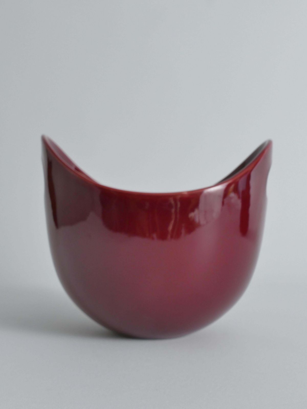 Scandinavian Modern Merlot Red Stoneware Bowl By Syco, Sweden, 1950s photo furniture