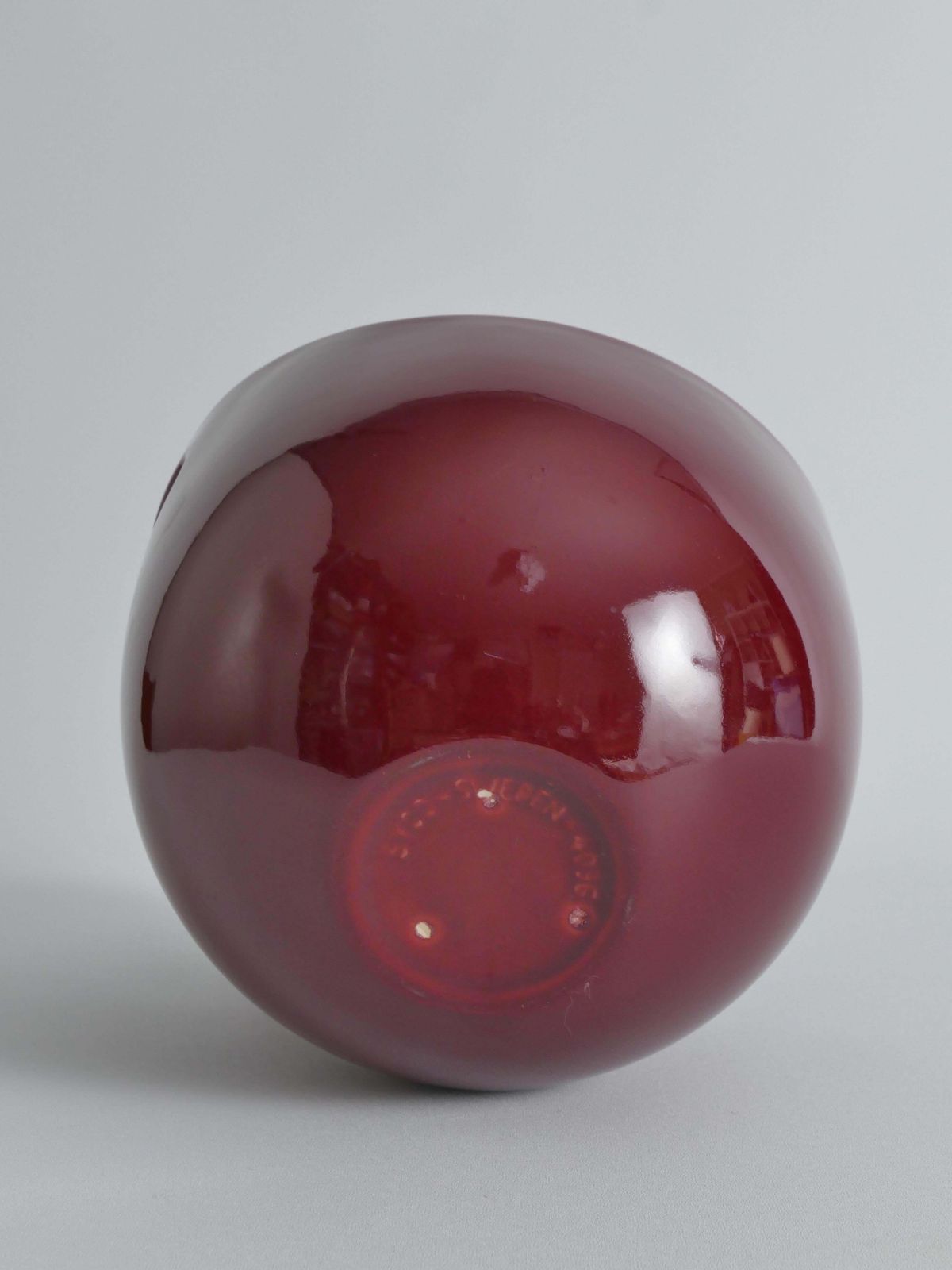 photo for sale Scandinavian Modern Merlot Red Stoneware Bowl By Syco, Sweden, 1950s