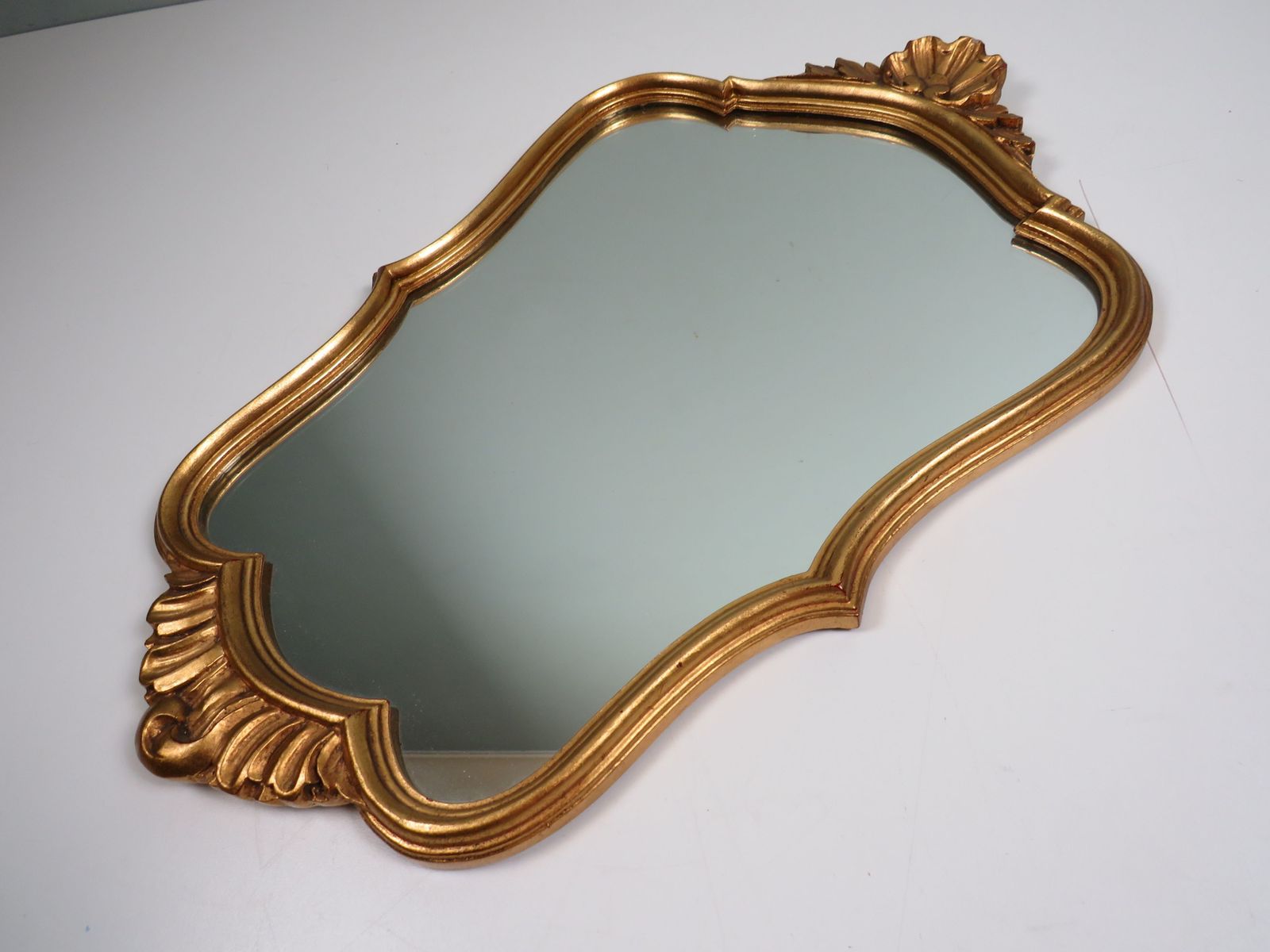 Mid Century Hollywood Regency Gilt Wall Mirror, Belgium, 1960s photo vinterior