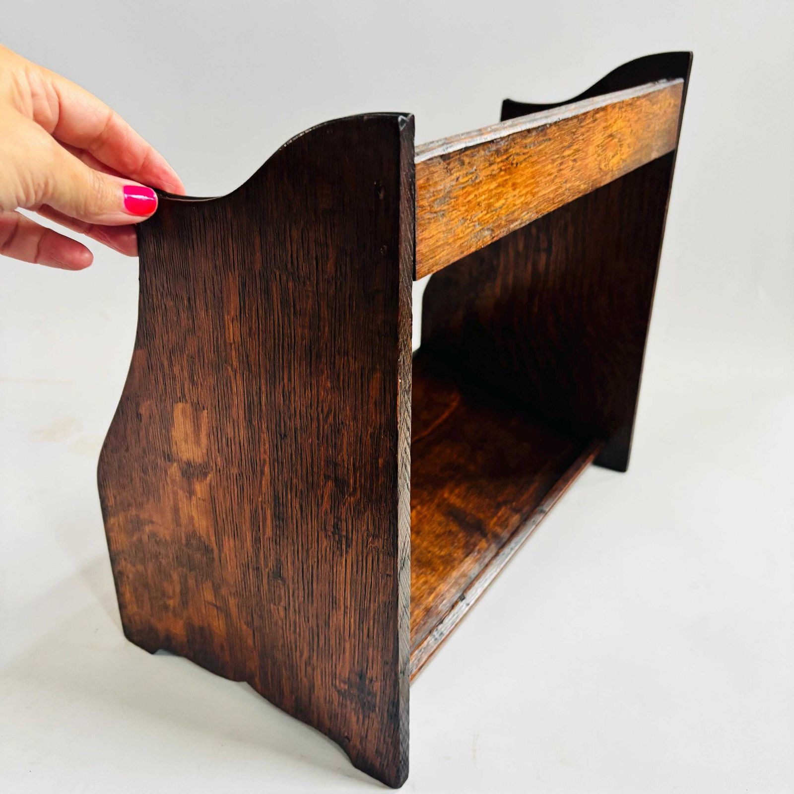 Collectors Antique Novel Rest Oak Book Reading Stand Portable Lectern, Edwardian, C.1910 photo vintage