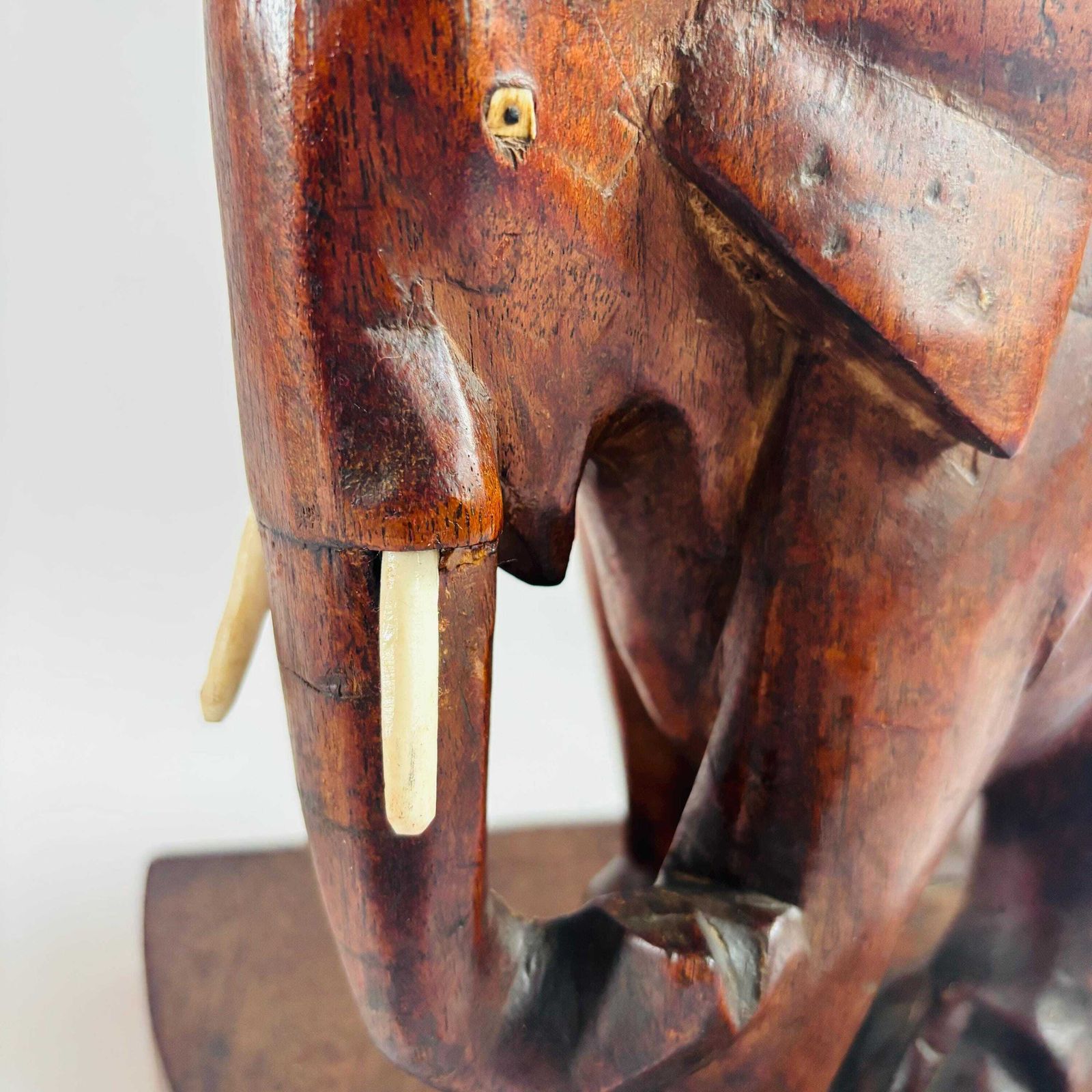 photo furniture Antique Teak Elephant Stool: Mid Century Modern Plant Stand