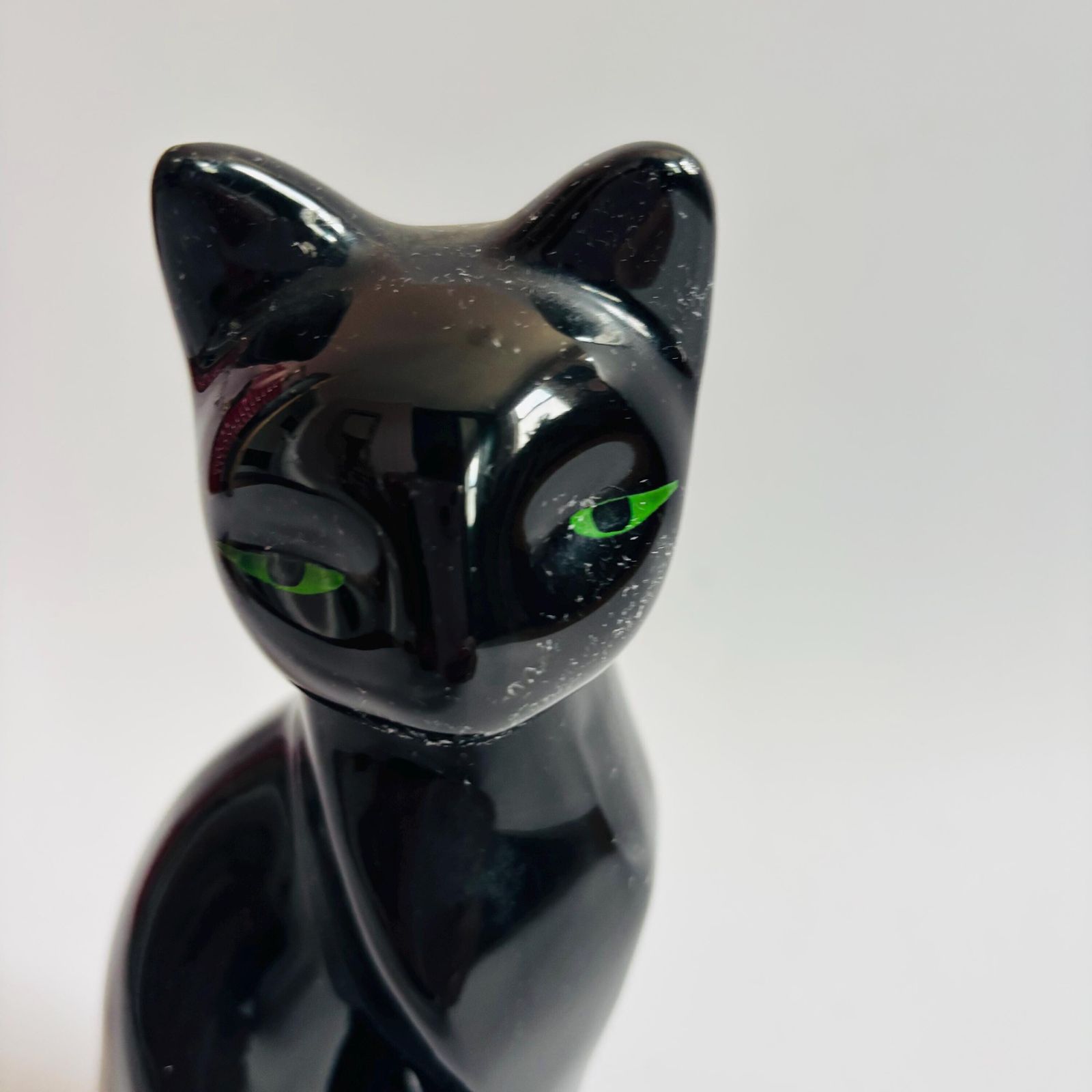 Mid Century Taiwanese Black Cat Figurine: 1960s Ceramic Artmark Decor photo 79.0